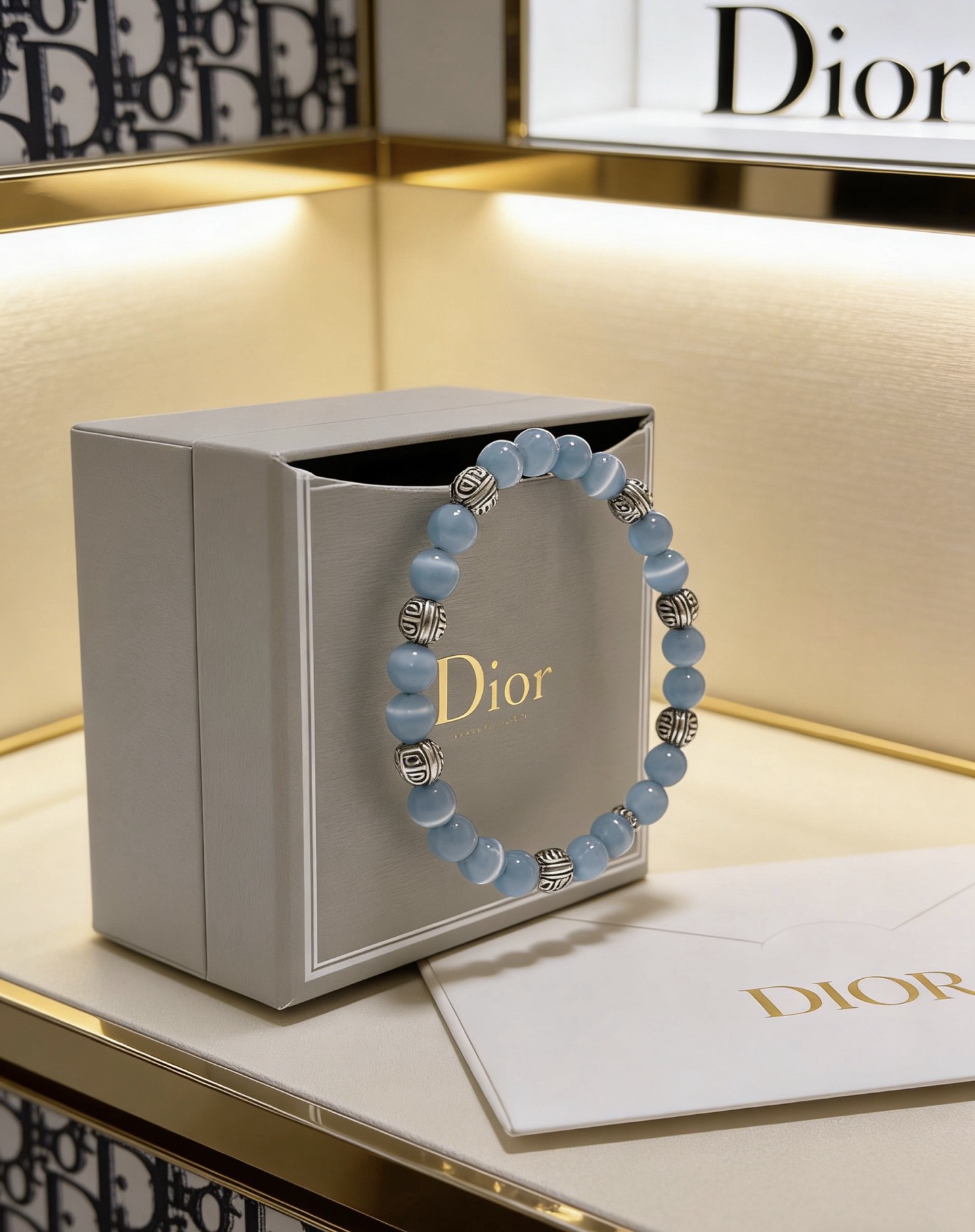 Dior 精工版本 DIOR迪奥 多元素玛瑙泰银风格手链