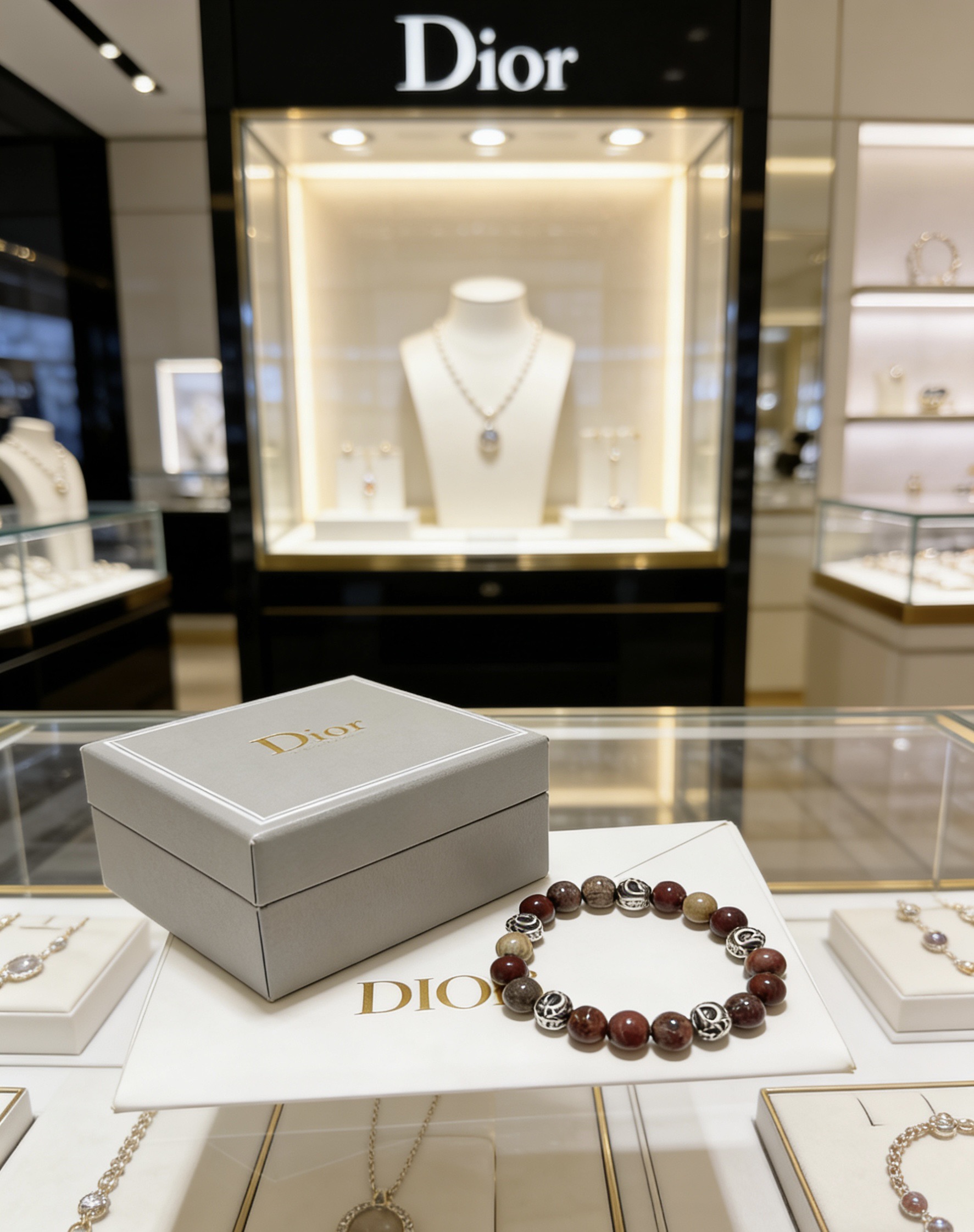 Dior 精工版本 DIOR迪奥 多元素玛瑙泰银风格手链