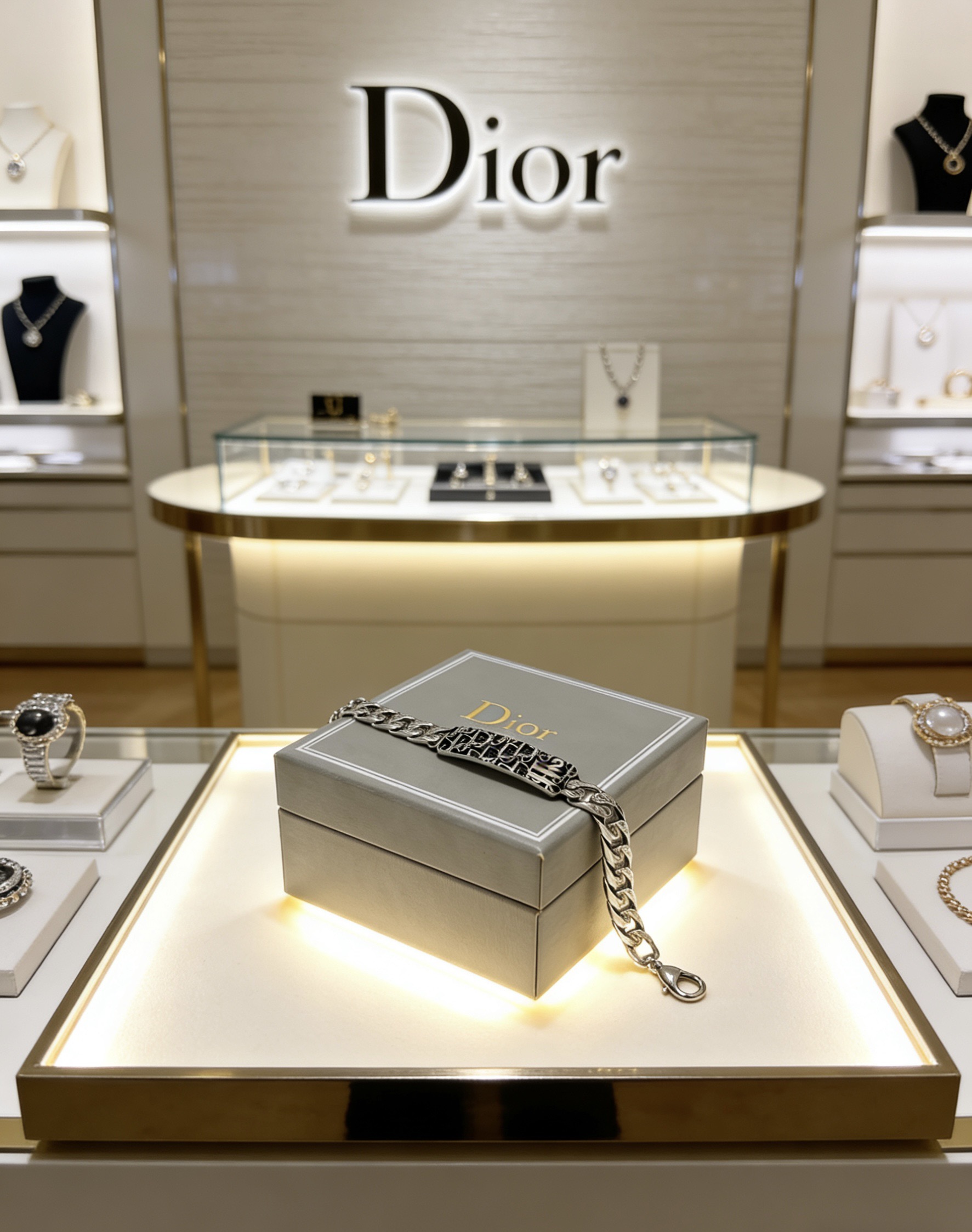 Dior DIOR新款 高品质迪奥手链 新款开模 潮流 男女均可佩戴 同款 摇滚朋克泰银风格 元素 潮流百搭 项链最新款链条档次更高明星 款手链古巴链系列 银手链