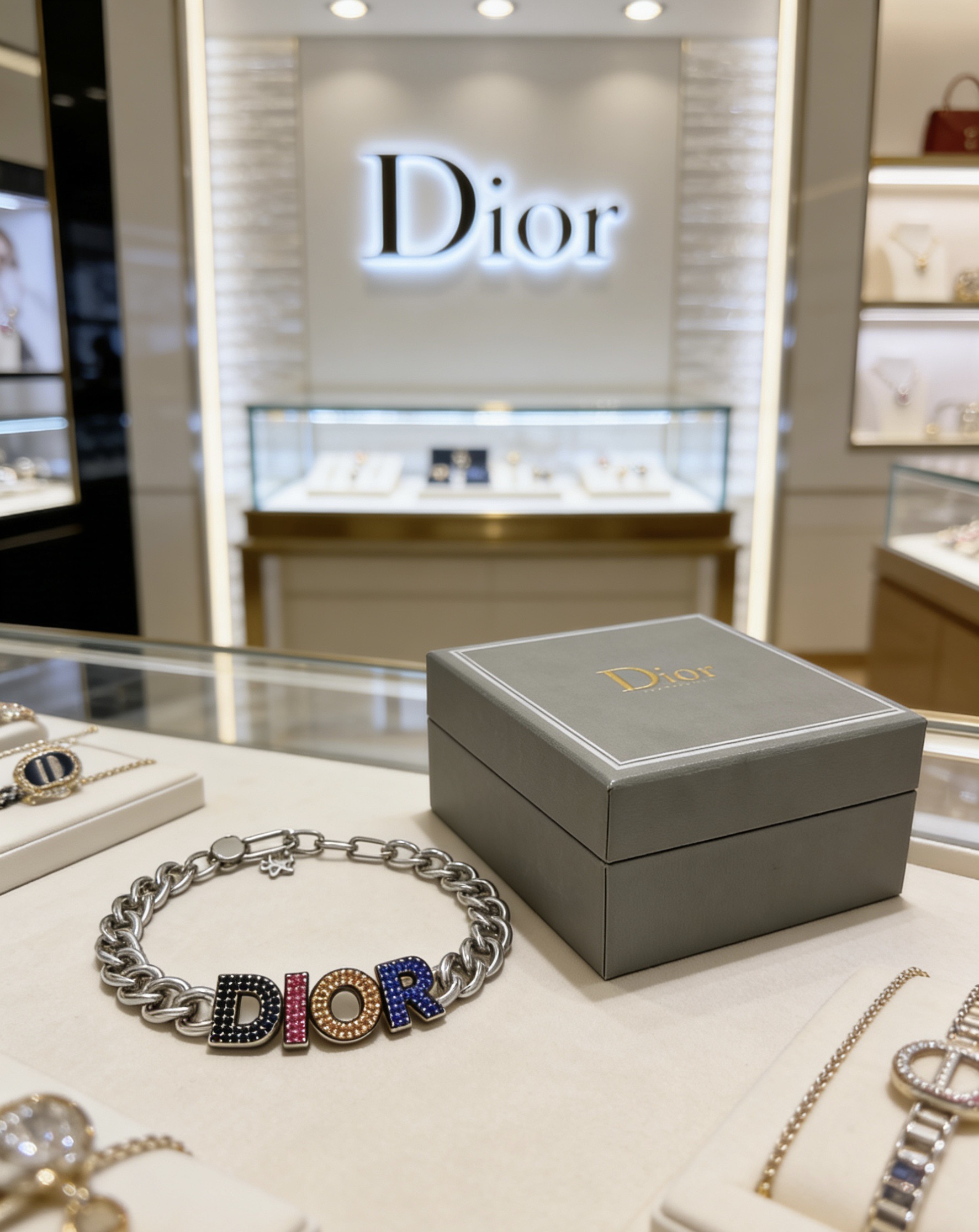 Dior DIOR新款 高品质迪奥手链 新款开模 潮流 男女均可佩戴 同款 摇滚朋克泰银风格 元素 潮流百搭 项链最新款链条档次更高明星 款手链古巴链系列 银手链