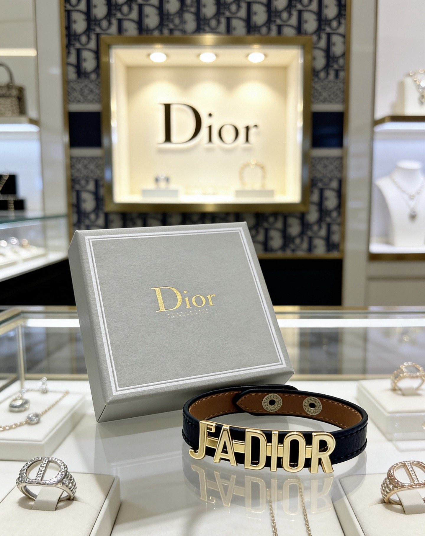 Dior 高品质迪奥牛皮手绳手链 新款开模 潮流 男女均可佩戴 同款 摇滚朋克泰银风格 元素 潮流百搭 牛皮最新款链条档次更高明星 款项链系列