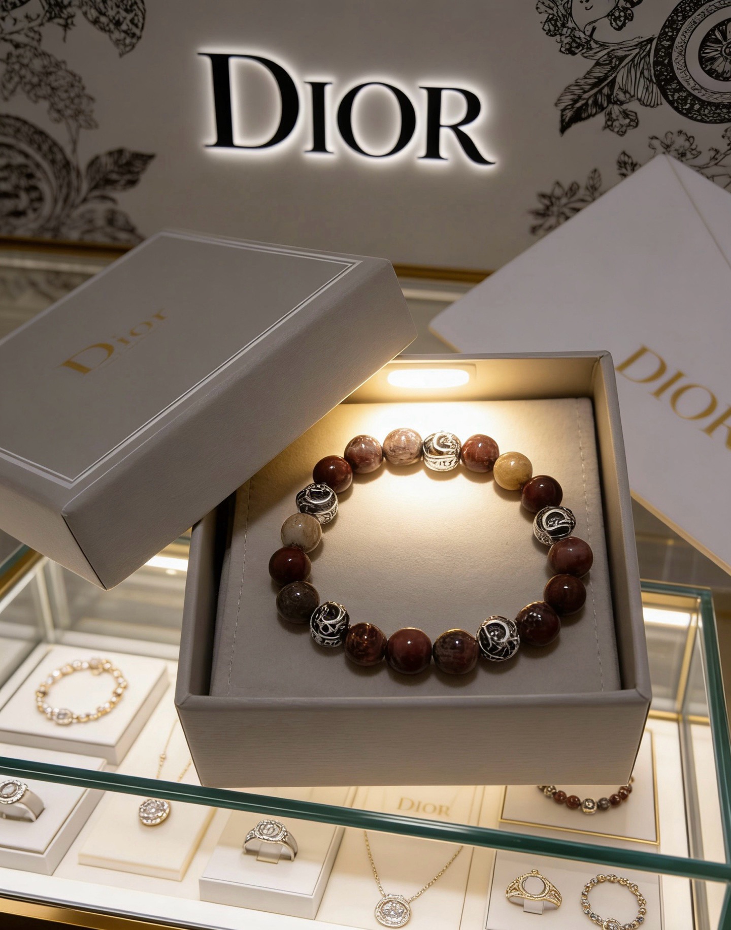 NO:896178,Counter Seiko version DIOR Dior multi-element agate Thai silver style bracelet. Same style as G-Dragon star. Retro style. Original replica. Purely handmade ~ Genuine open mold. Trendy and fashionable must-have. Can be worn by both men and women. Same style for couples. Rock punk Thai silver style. Retro elements. Trendy and versatile. Same style as official website, fine jewelry, dior, dior, bracelet.19860909专柜精工版本 DIOR迪奥 多元素玛瑙泰银风格手链 权志龙明星同款 复古做旧风 原版复刻 纯手工打造 ～正品开模潮流时尚必备 男女均可佩戴 情侣款同款 摇滚朋克泰银风格 复古元素 潮流百搭 官网同款,饰品精品,dior,dior,bracelet,Jewelry