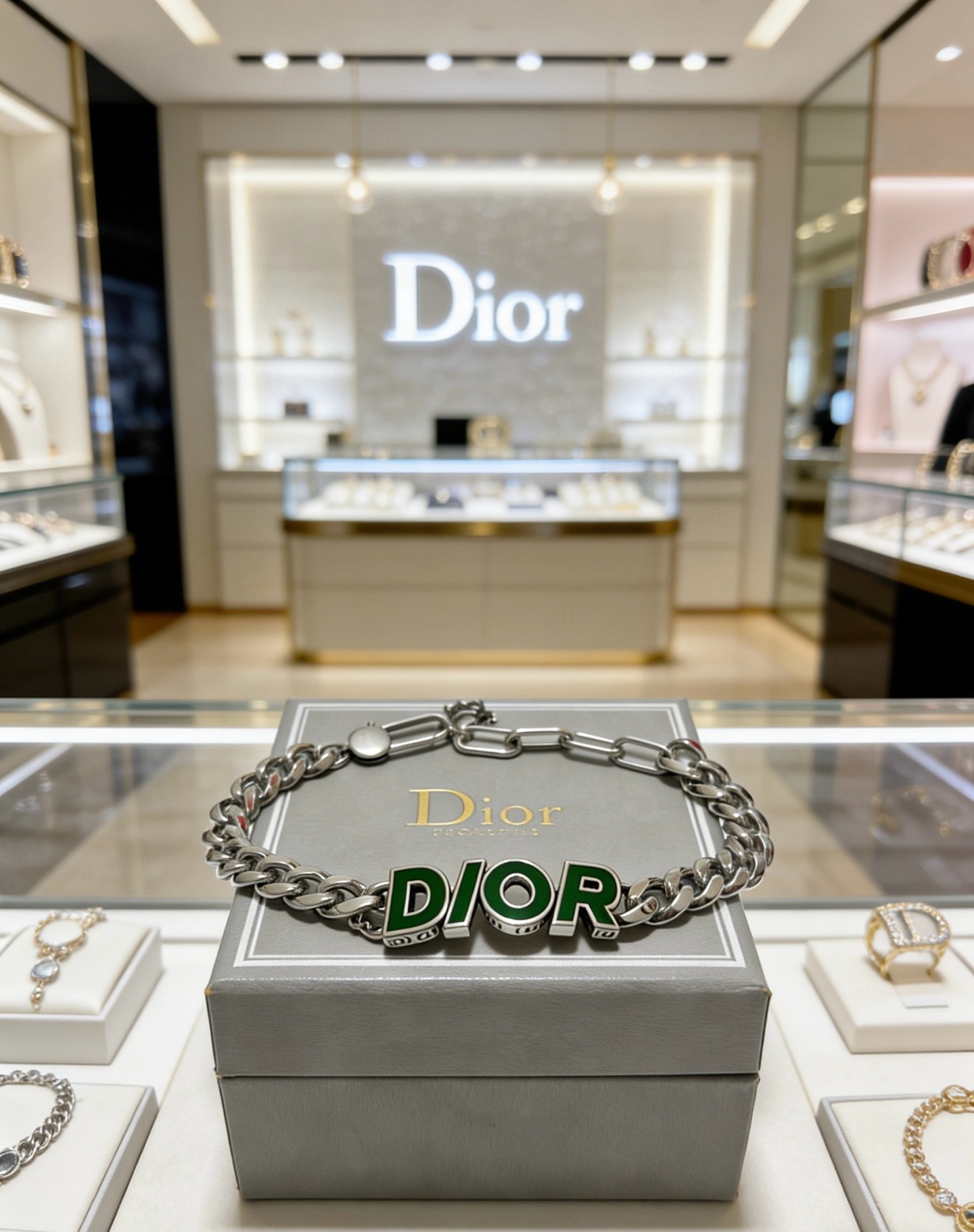 DIOR新款高品质迪奥手链原单货专柜新款开模复古潮流时尚必备 男女均可佩戴 情侣款同款 摇滚朋克泰银风格