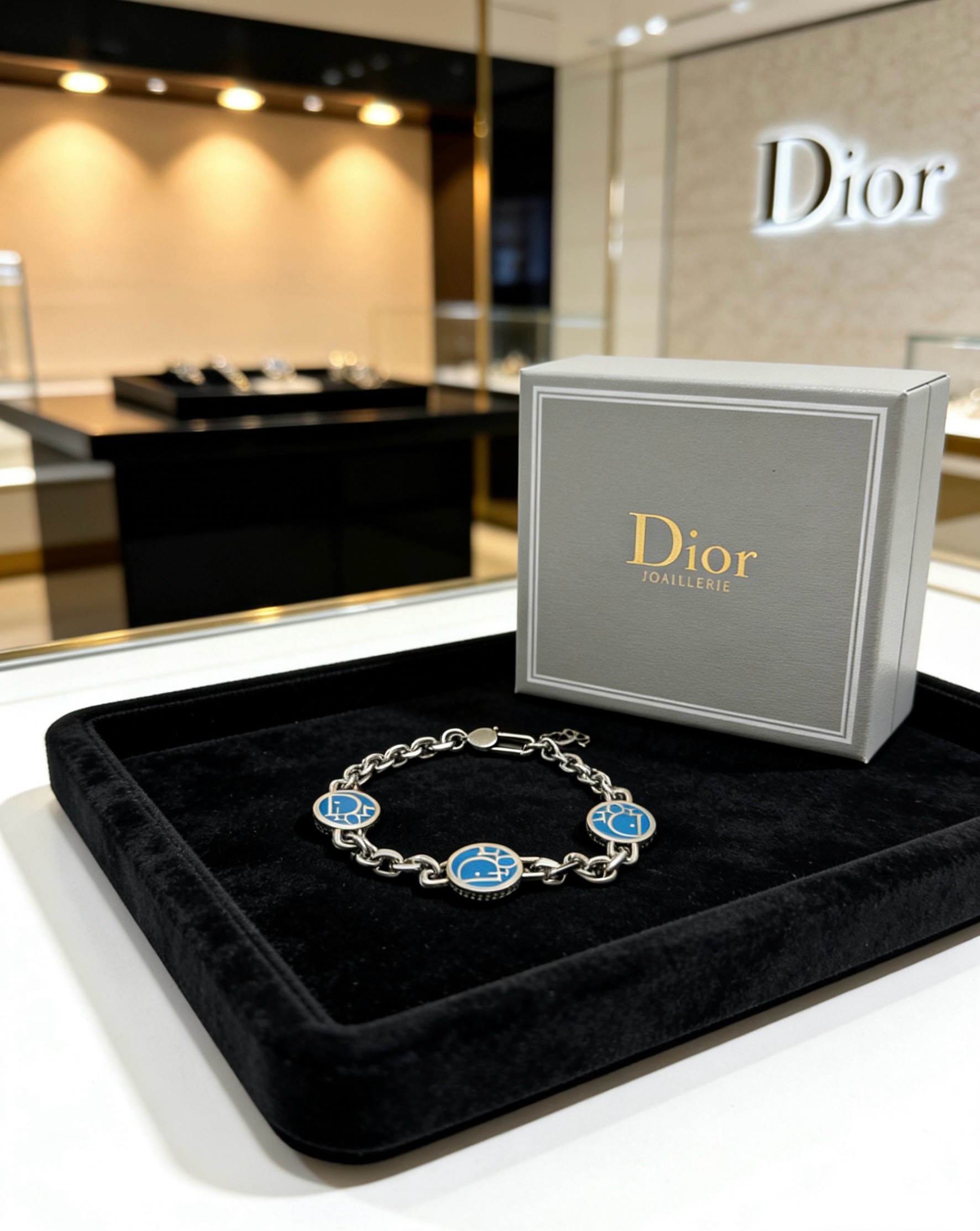 DIOR新款高品质迪奥手链原单货专柜新款开模复古潮流时尚必备 男女均可佩戴 情侣款同款 摇滚朋克泰银风格 复古元素 潮流