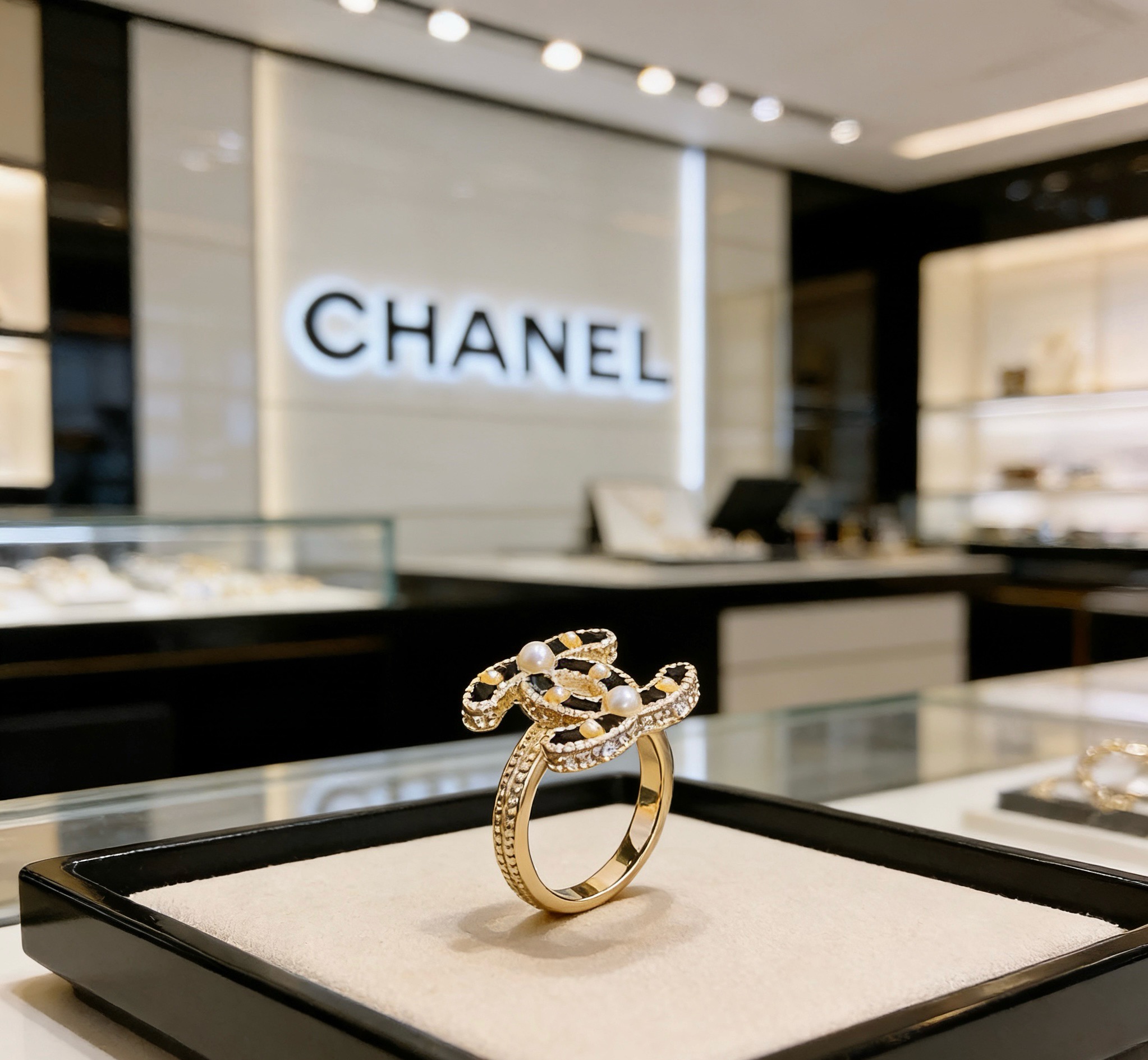 Chanel 香奈儿 简约复古珍珠戒指 精选精致质重工打造 适合各种各样手指  码数678