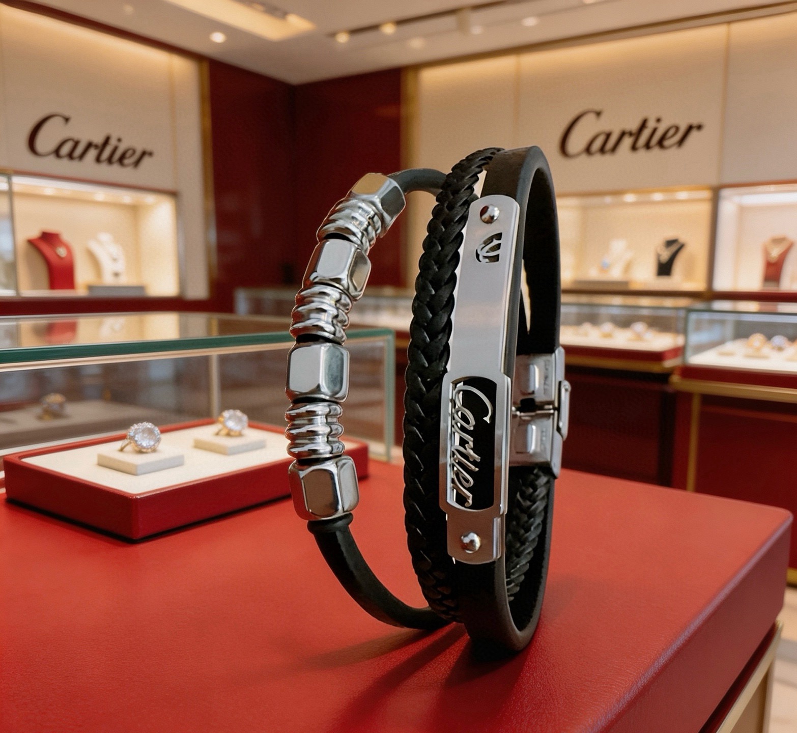 NO:922582,High-quality Cartier cowhide bracelet original item counter new open mold retro trendy fashion must-have. Can be worn by both men and women. Same style for couples. Rock punk Thai silver style. Retro elements. Trendy and versatile. Official website same cowhide latest chain. Higher grade. Celebrity classic necklace series retro. Details are distressed. Non-market glossy version. The size is adjustable. This has been a hot seller in Cartier.  Very easy to match with trendy clothes, fine jewelry, cartier, necklace, bracelet, cowhide19860909高品质卡地亚牛皮手绳手链原单货专柜新款开模复古潮流时尚必备 男女均可佩戴 情侣款同款 摇滚朋克泰银风格 复古元素 潮流百搭 官网同款牛皮最新款链条档次更高明星经典款项链系列复古 细节对版做旧处理 非市面亮面版型 码数可调节 这款一直在出 卡地亚里面热卖款 非常好搭配潮流衣服,饰品精品,cartier,necklace,bracelet,cowhide,Jewelry