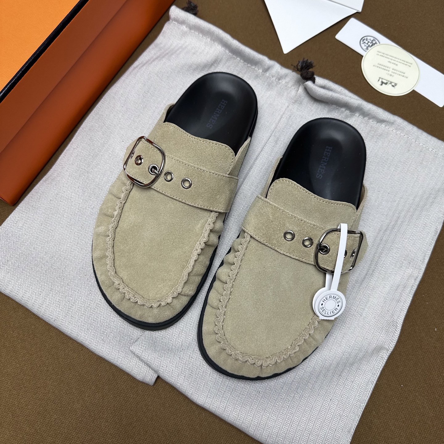 NO:238009,——Apricot color, half drag19860909——杏色,半拖,Women's Shoes