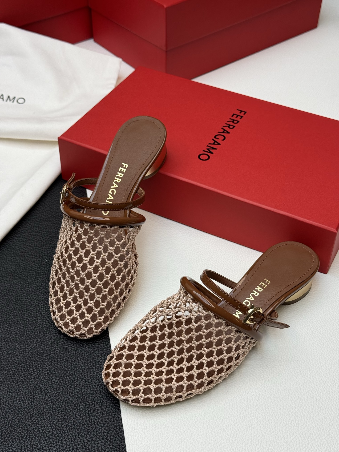 NO:390084,——Short heel brown, semi-slide sandals, sandals19860909——矮跟棕色,半拖凉鞋,sandals,Women's Shoes