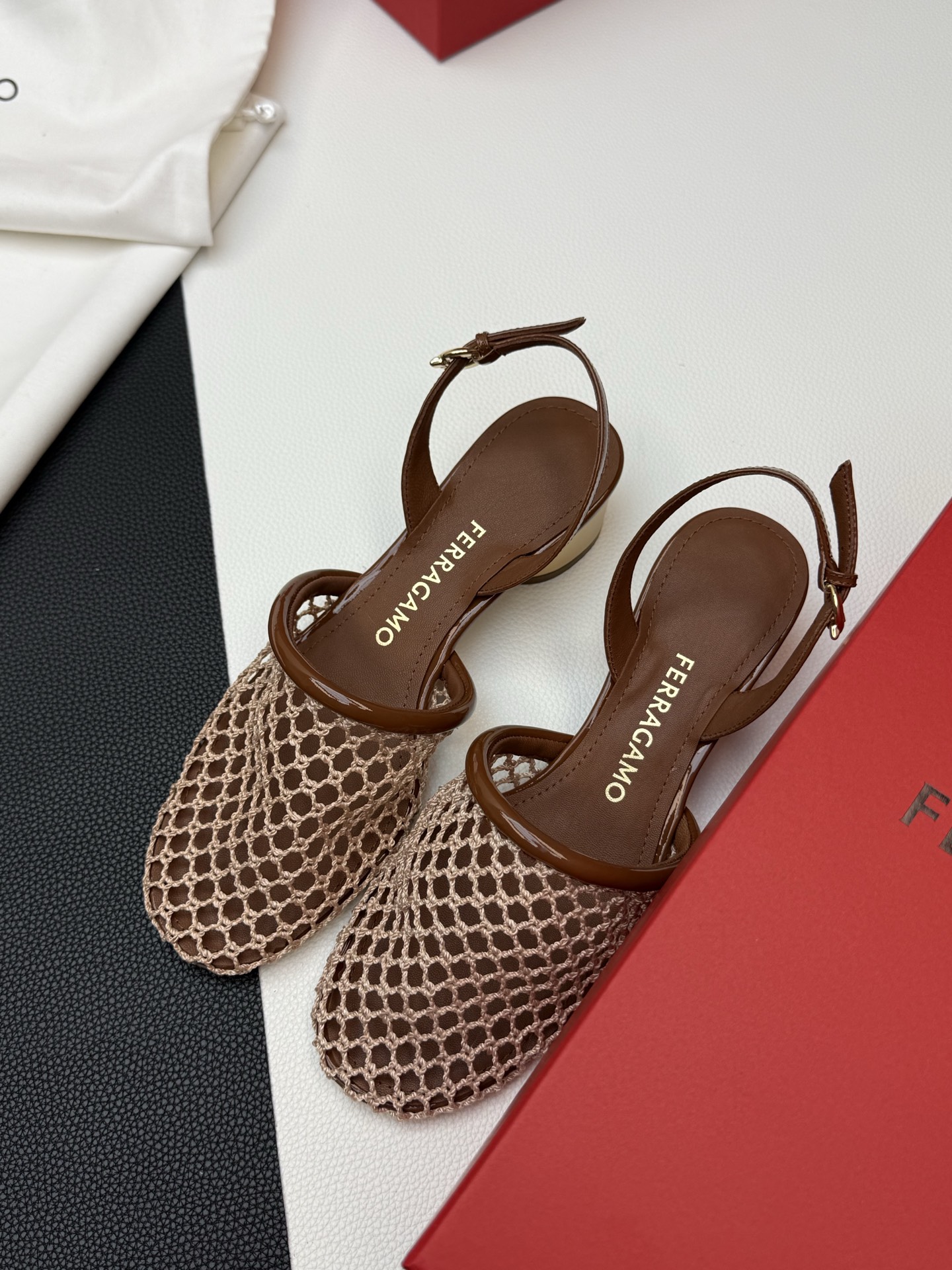 NO:390134,——High heel brown, semi-slide sandals, sandals19860909——高跟棕色,半拖凉鞋,sandals,Women's Shoes