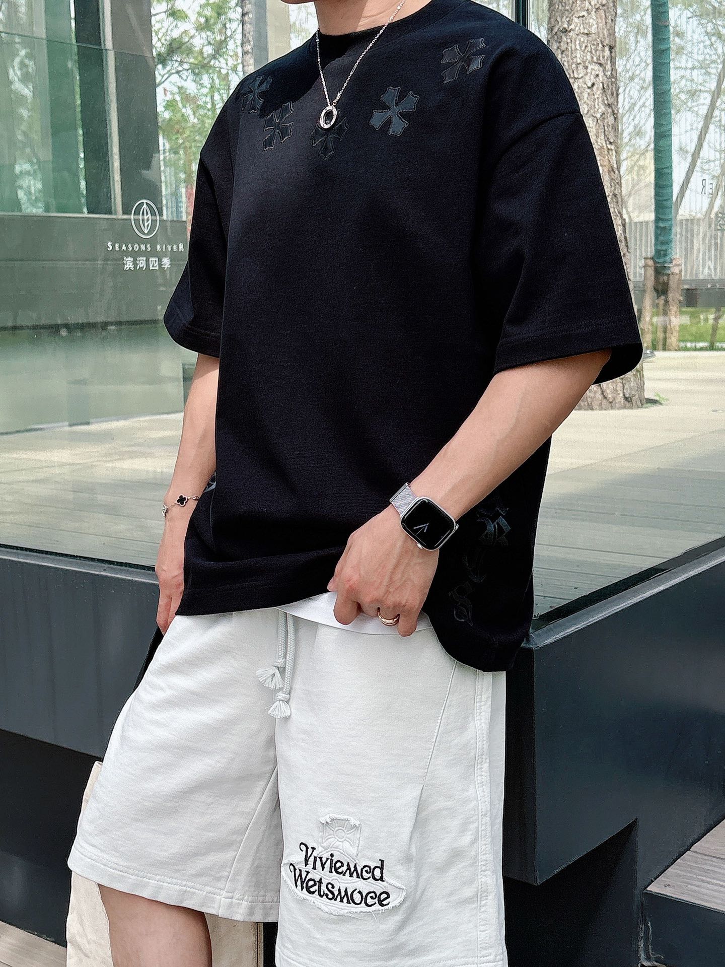  2025SS 克罗心家春夏新款半袖 爆款定制纯棉面料 重工洗水，面料舒适🈶️质感 码数：S-XL