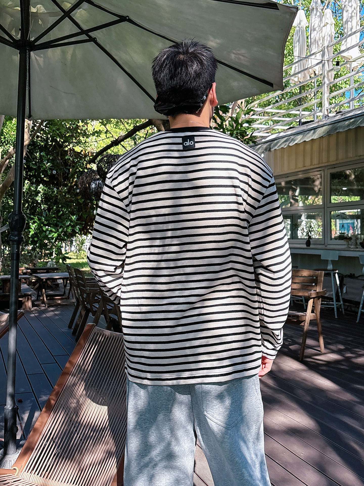 2025SS alo秋冬新款条纹长袖 爆款定制纯棉面料 重工洗水，面料舒适🈶️质感 码数：M-4XL🐑