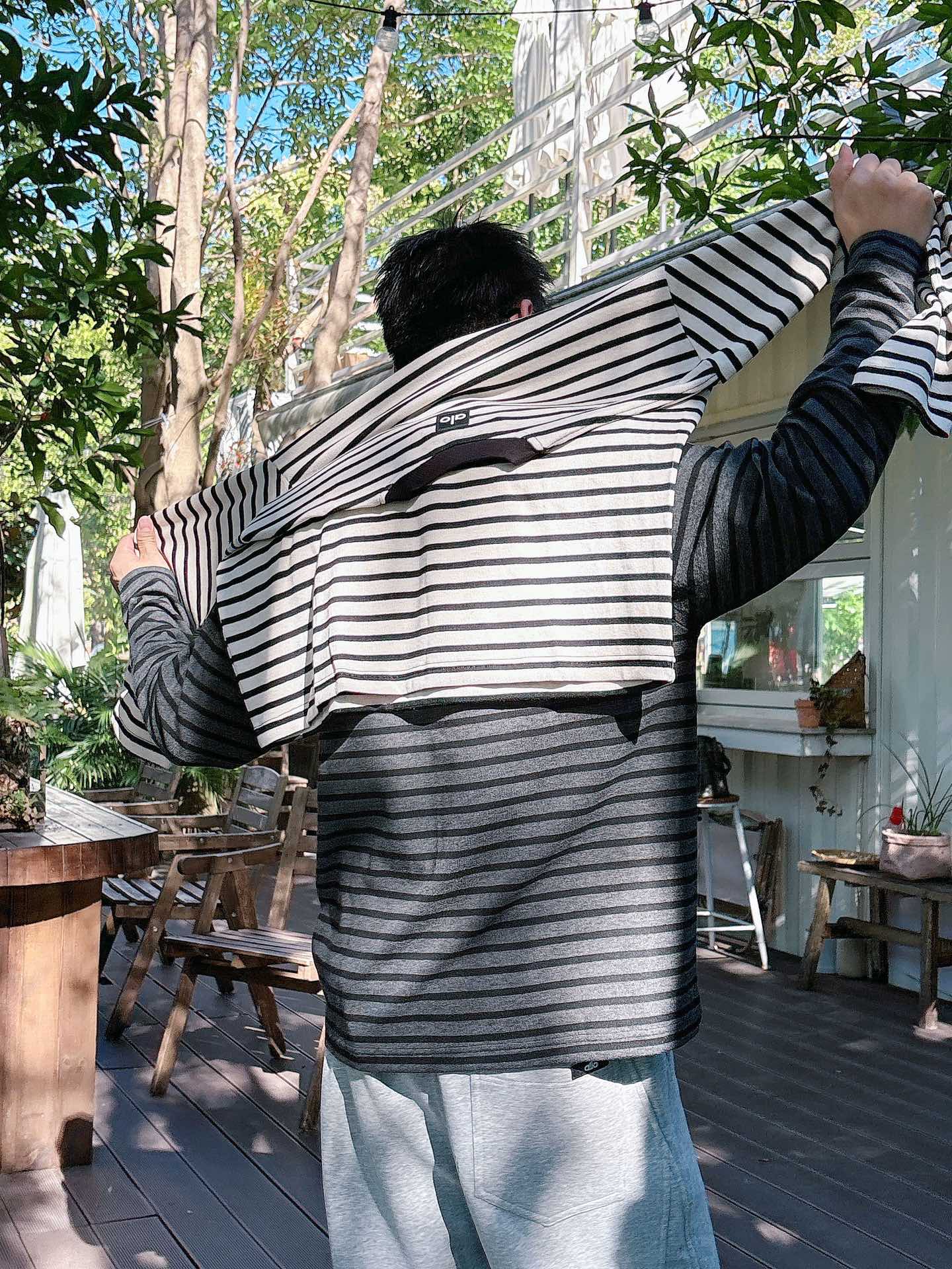 2025SS alo秋冬新款条纹长袖 爆款定制纯棉面料 重工洗水，面料舒适🈶️质感 码数：M-4XL🐑