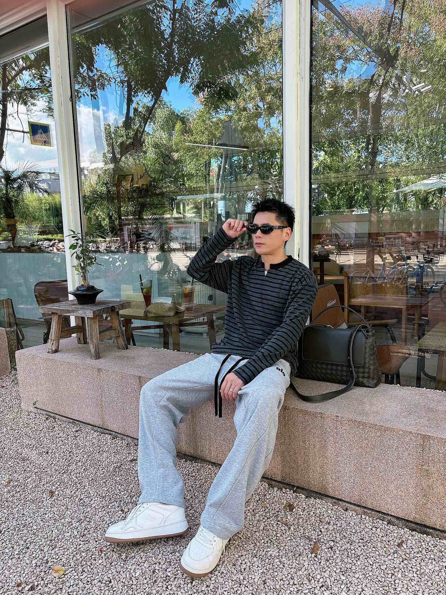 2025SS alo秋冬新款条纹长袖 爆款定制纯棉面料 重工洗水，面料舒适🈶️质感 码数：M-4XL🐑