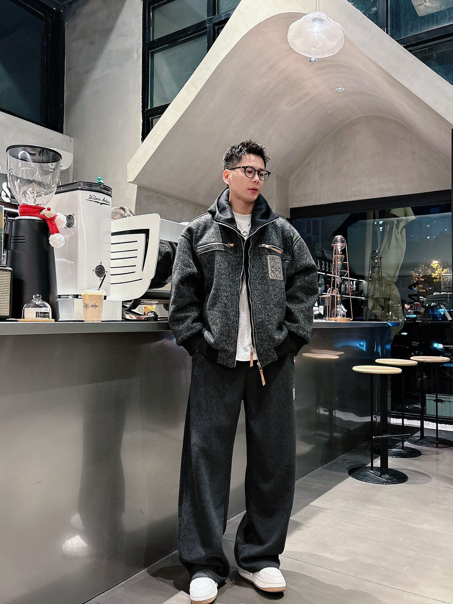 罗意威新款羊毛假两件拉链加毛加厚外套，上身舒适，不挑身材 男女同款，秋冬毛衣，是今年最好看的情侣装，秋冬