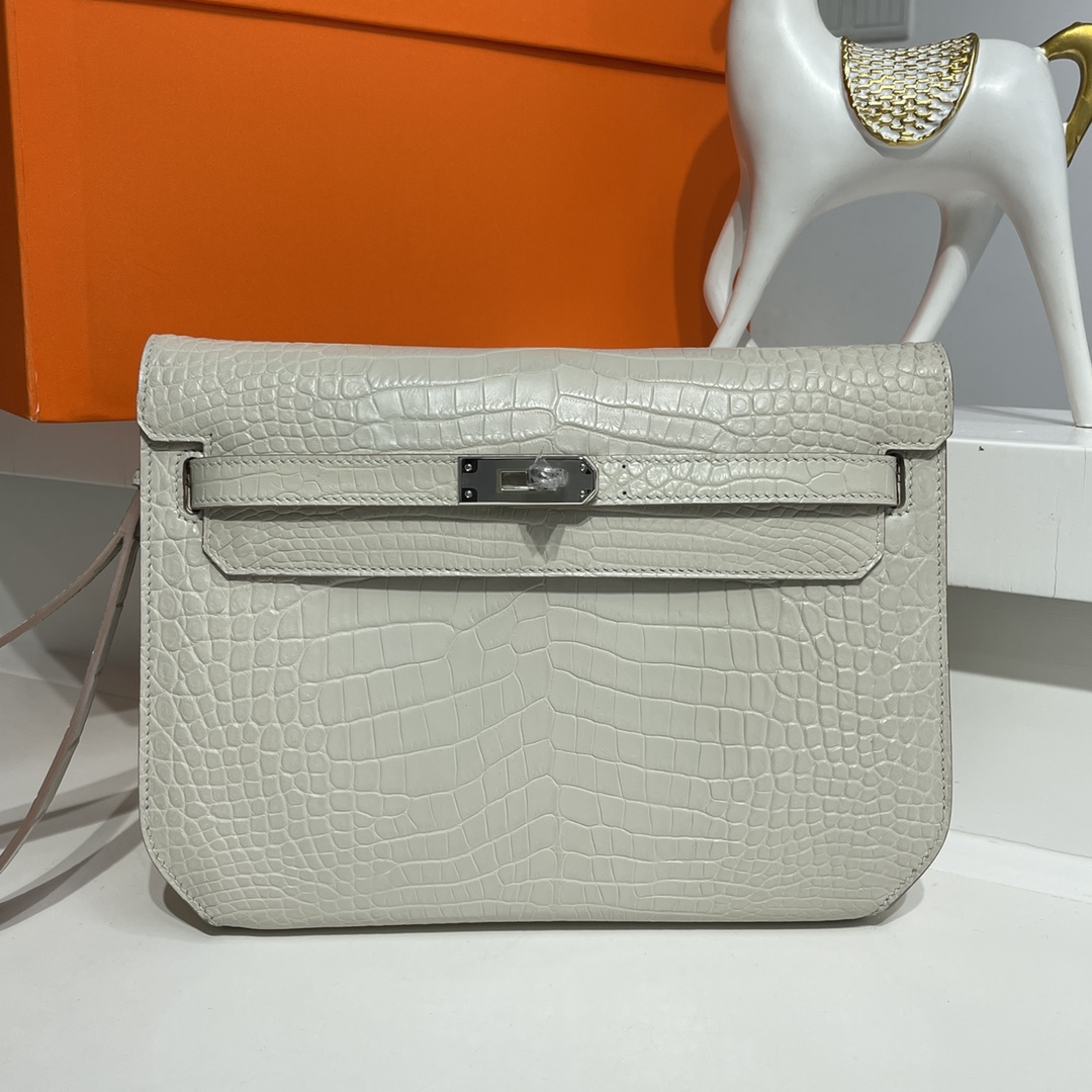 Hermes Kelly Handbags Clutches & Pouch Bags Crossbody & Shoulder Bags White