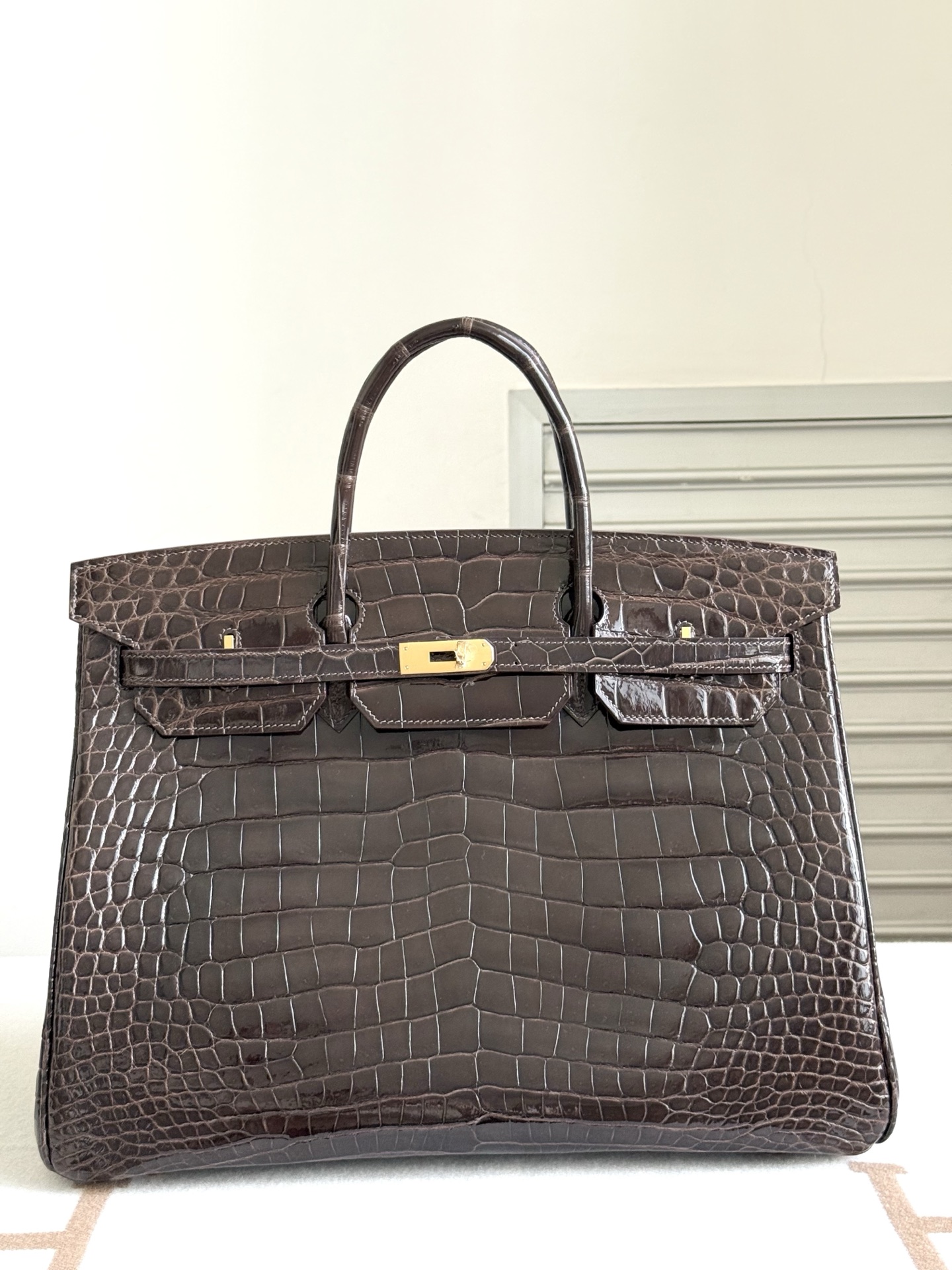 HERMES BIRKIN 40 Porosus Crocodile Leather Birkin Bag Handbag Exotic Leather Custom Style