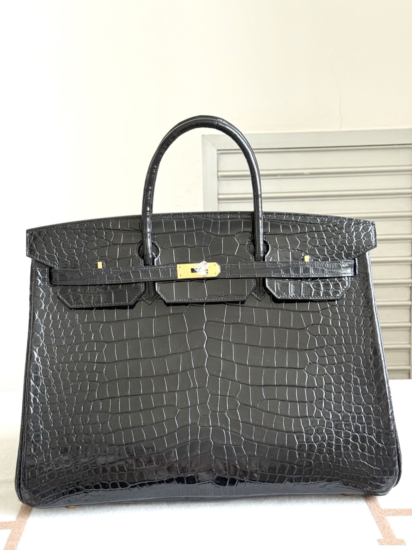 HERMES BIRKIN 40 Porosus Crocodile Leather Birkin Bag Handbag Exotic Leather Custom Style