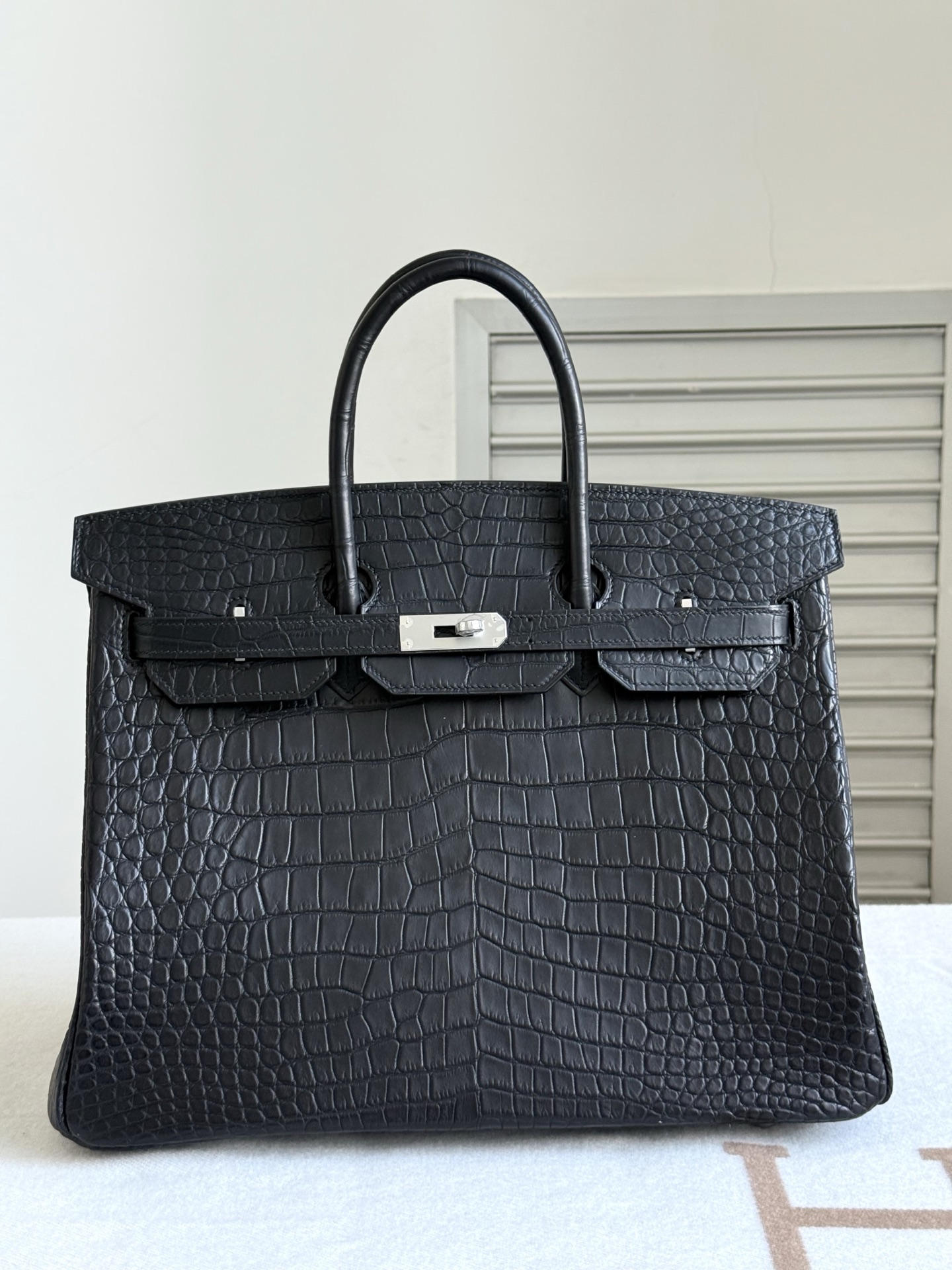 HERMES Birkin35 imported matte American crocodile crocodile leather hand-stitched beeswax thread made from three hides hand-hammered copper nails single-line nails sheepskin lining exotic leather custom style