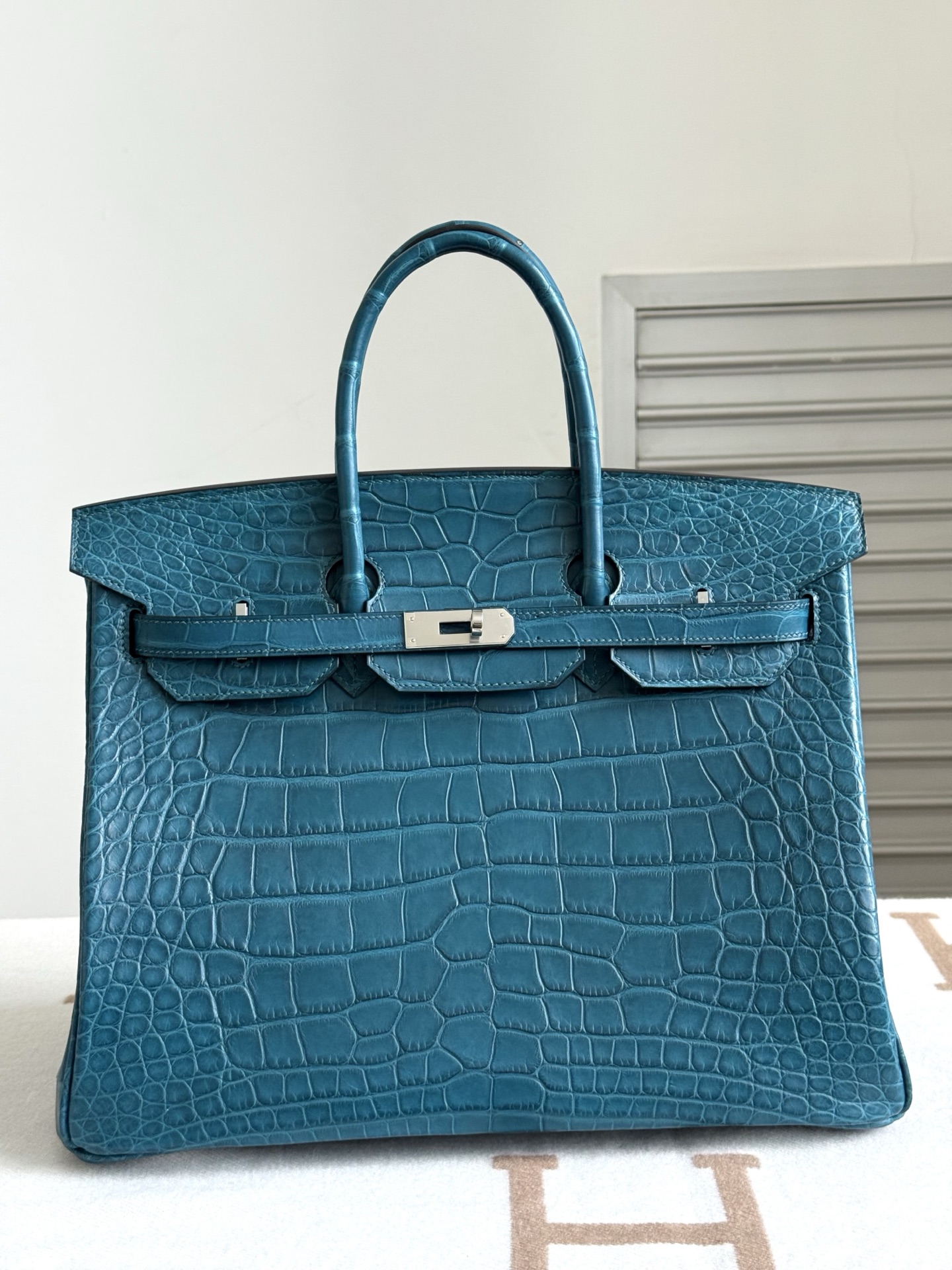 HERMES Birkin35 imported matte American crocodile crocodile leather hand-stitched beeswax thread made from three hides hand-hammered copper nails single-line nails sheepskin lining exotic leather custom style