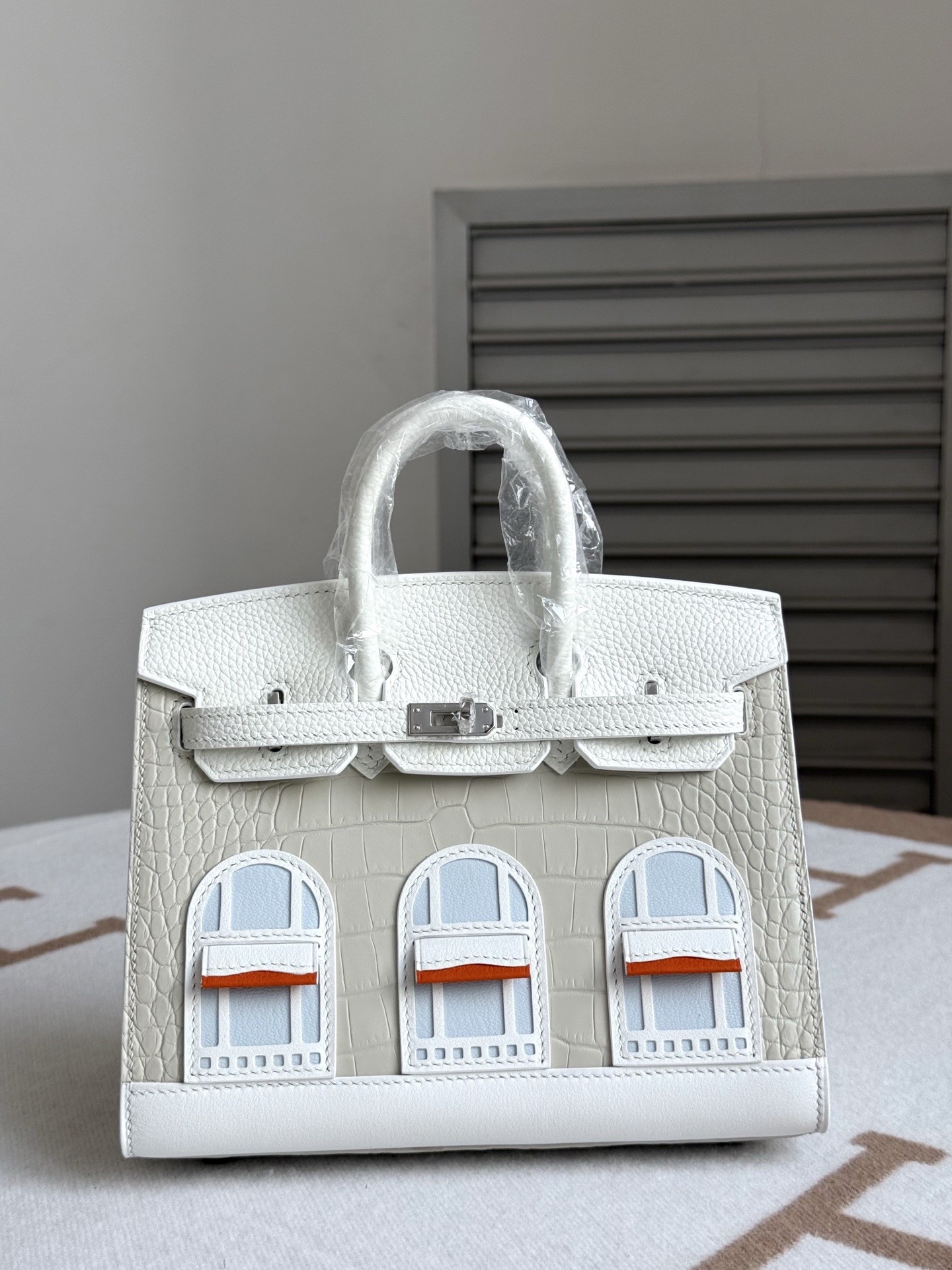 Hermes Birkin White croc-embossed leather 20cm everyday