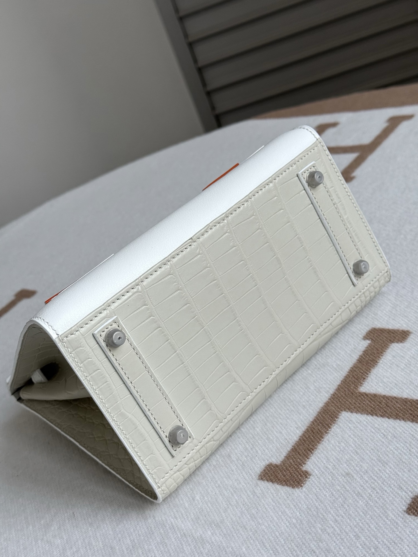 Hermes Birkin White croc-embossed leather 20cm everyday