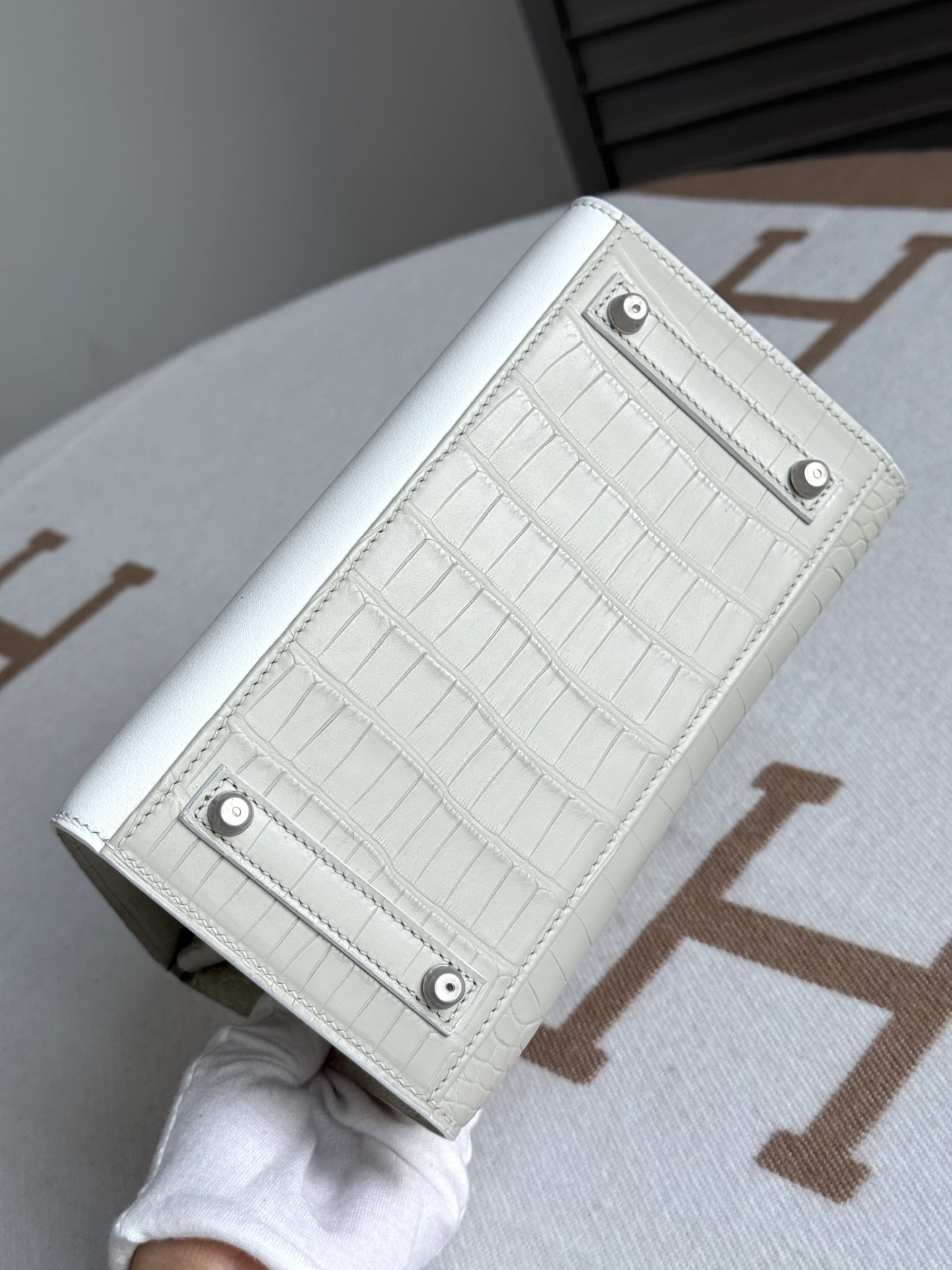 Hermes Birkin 20 White matte crocodile 20cm handbag everyday