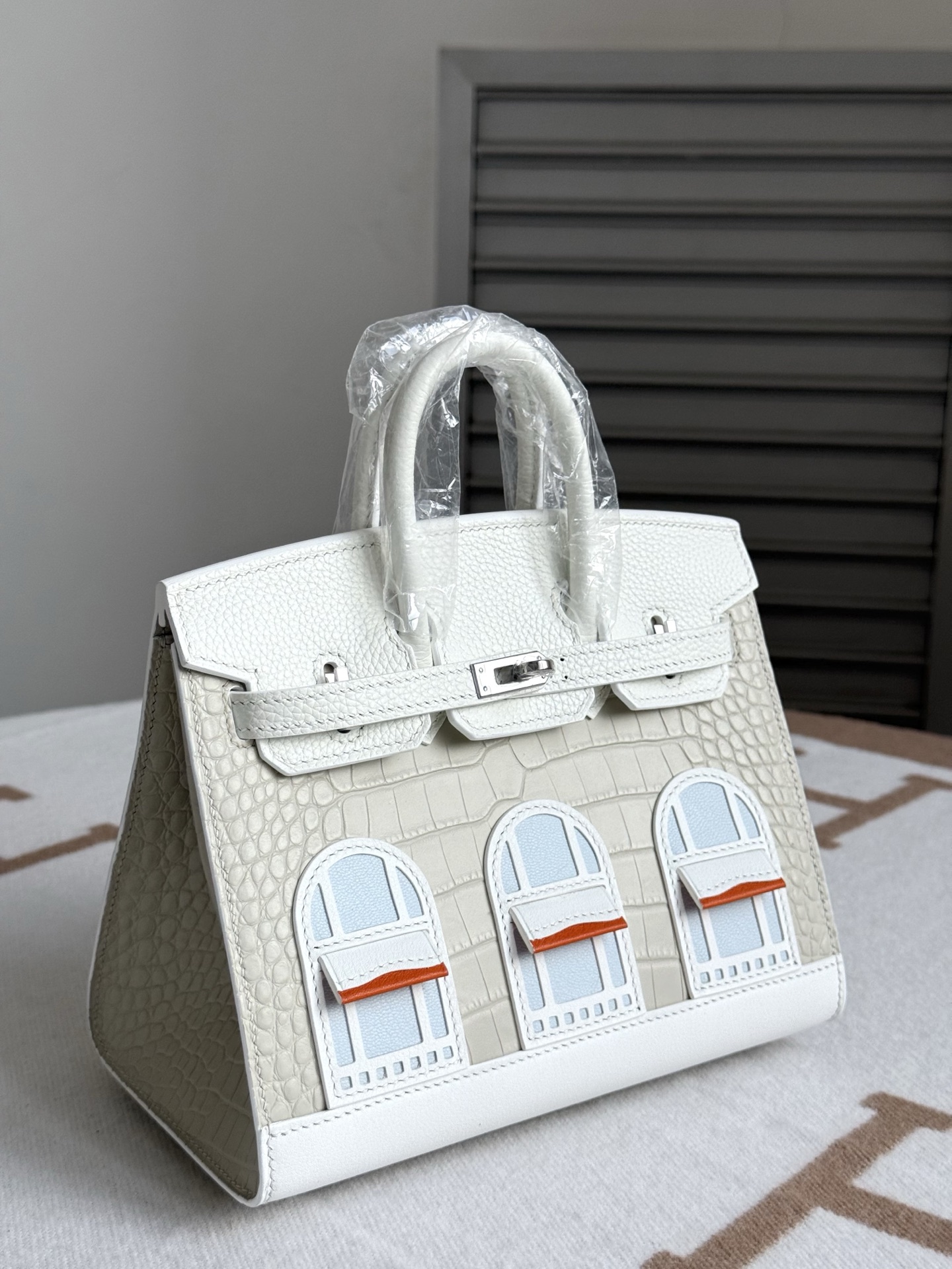 Hermes Birkin 20 White matte crocodile 20cm handbag everyday