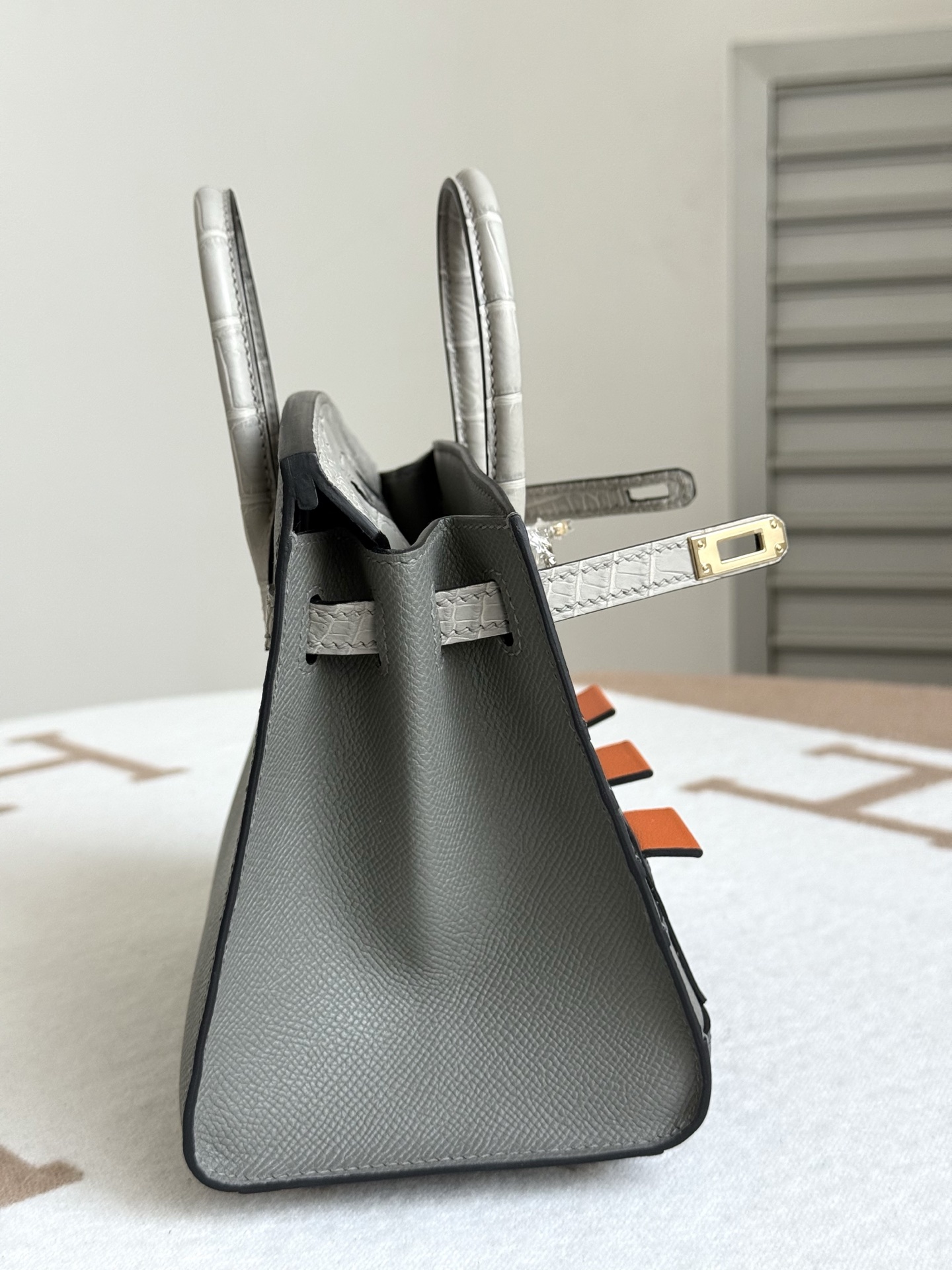 Hermes Birkin 20 Grey and White 20cm handbag everyday