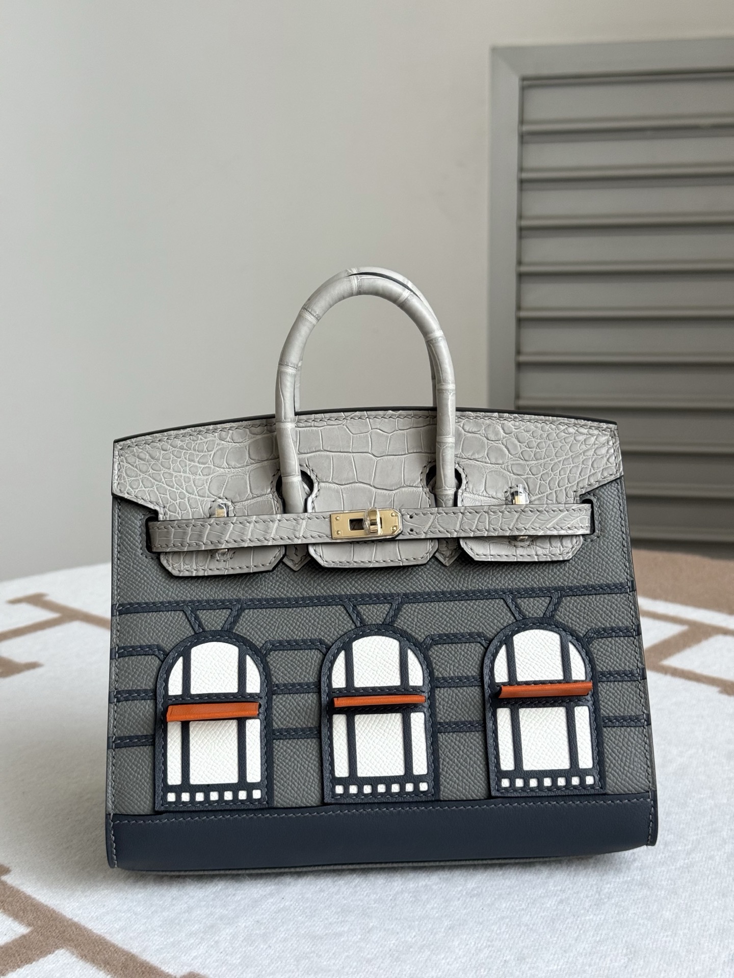 Hermes Birkin 20 Grey and White 20cm handbag everyday
