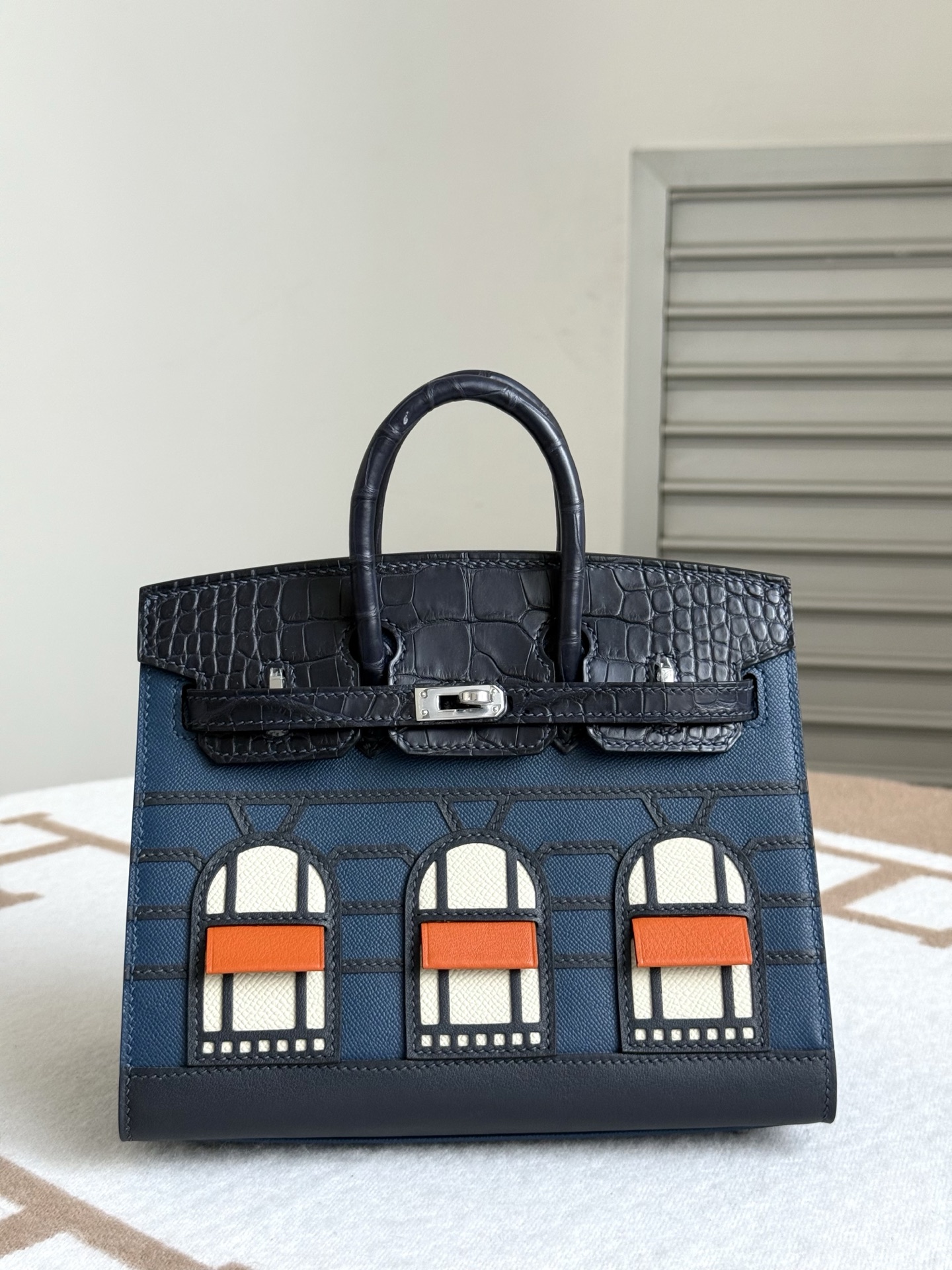 Hermes Birkin 20 Blue and Black 20cm everyday