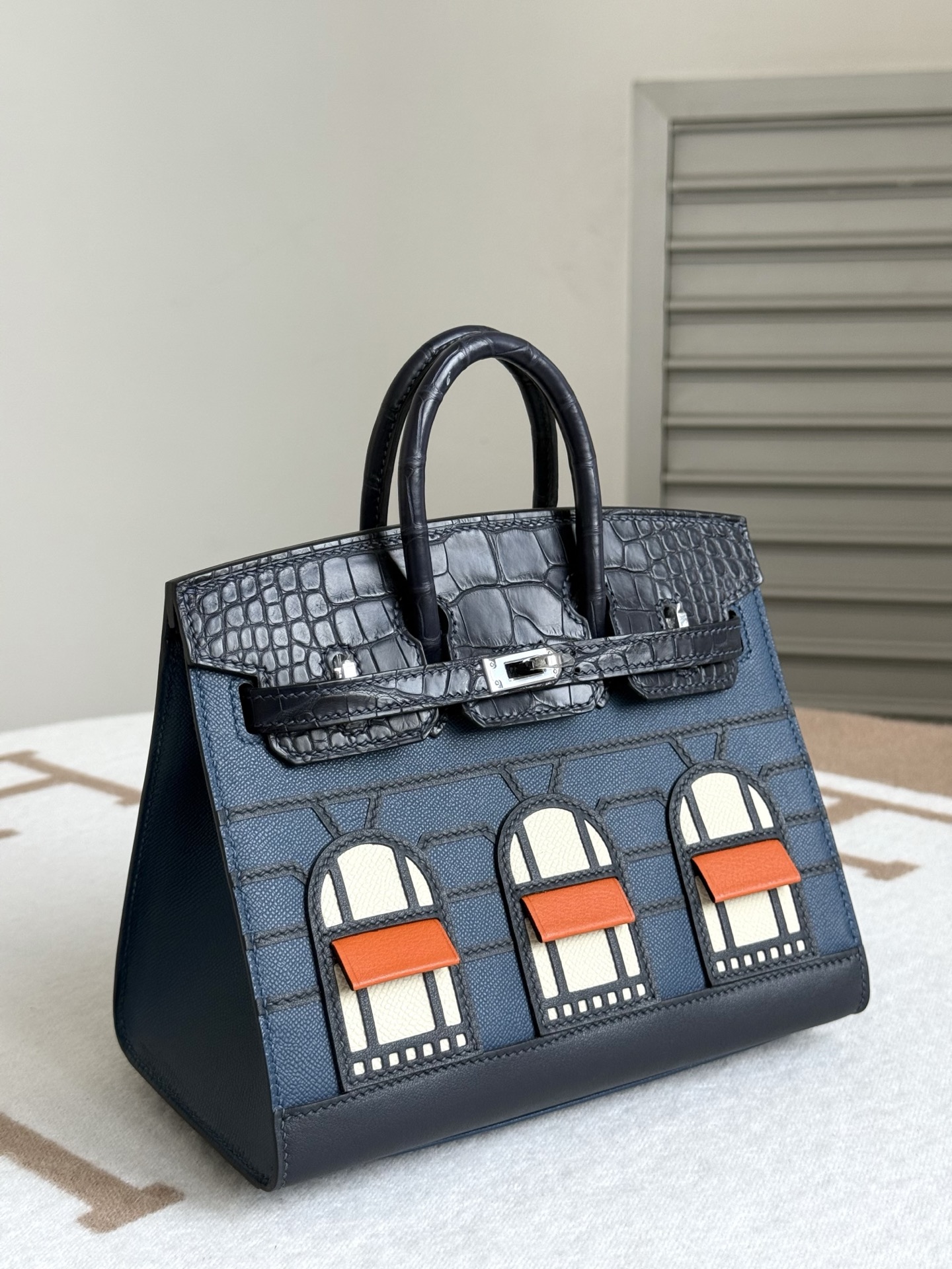 Hermes Birkin 20 Blue and Black 20cm everyday