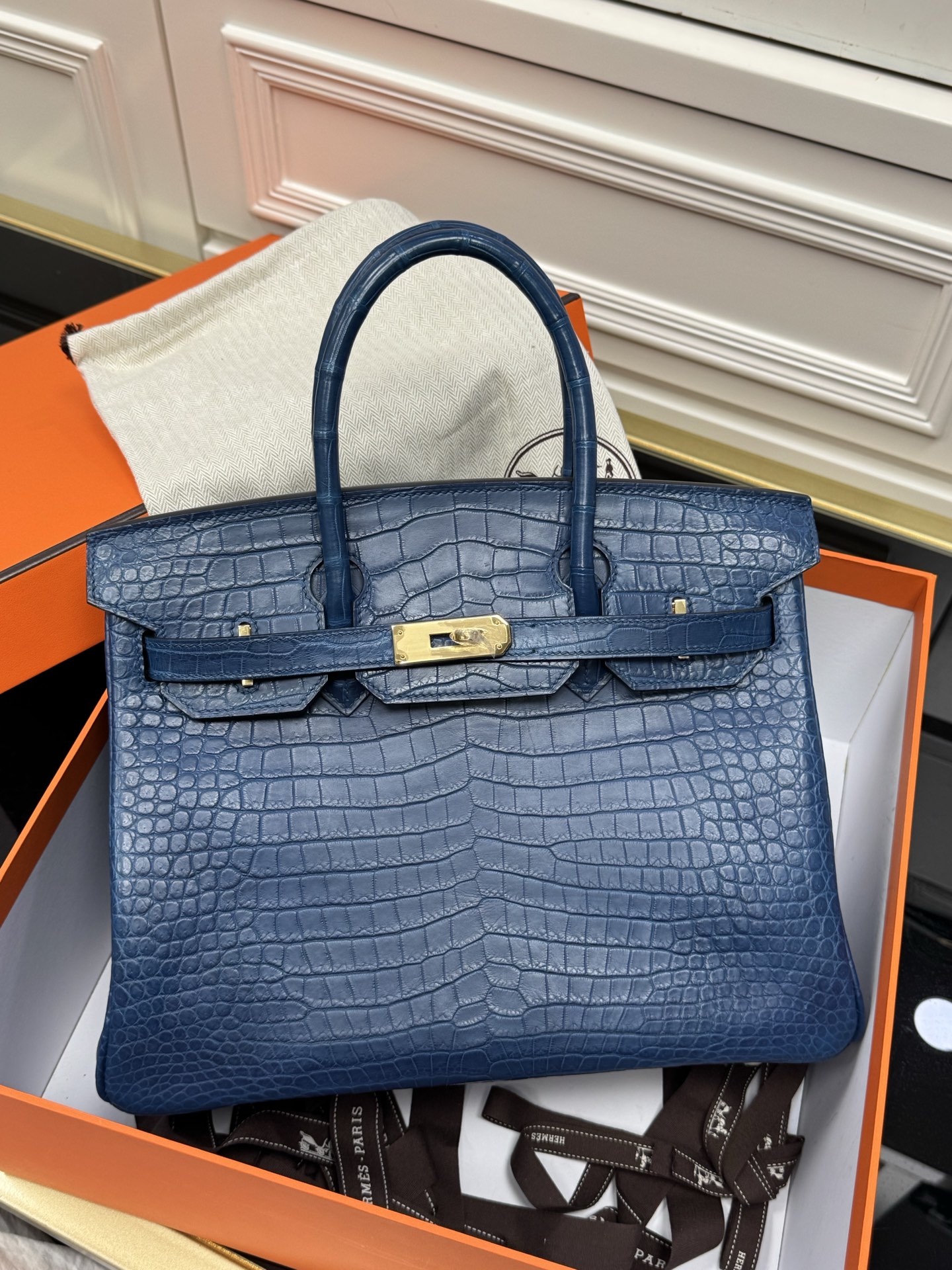 HERMES BIRKIN 30 Porosus Crocodile Leather Birkin Bag Handbag Exotic Leather Custom Style