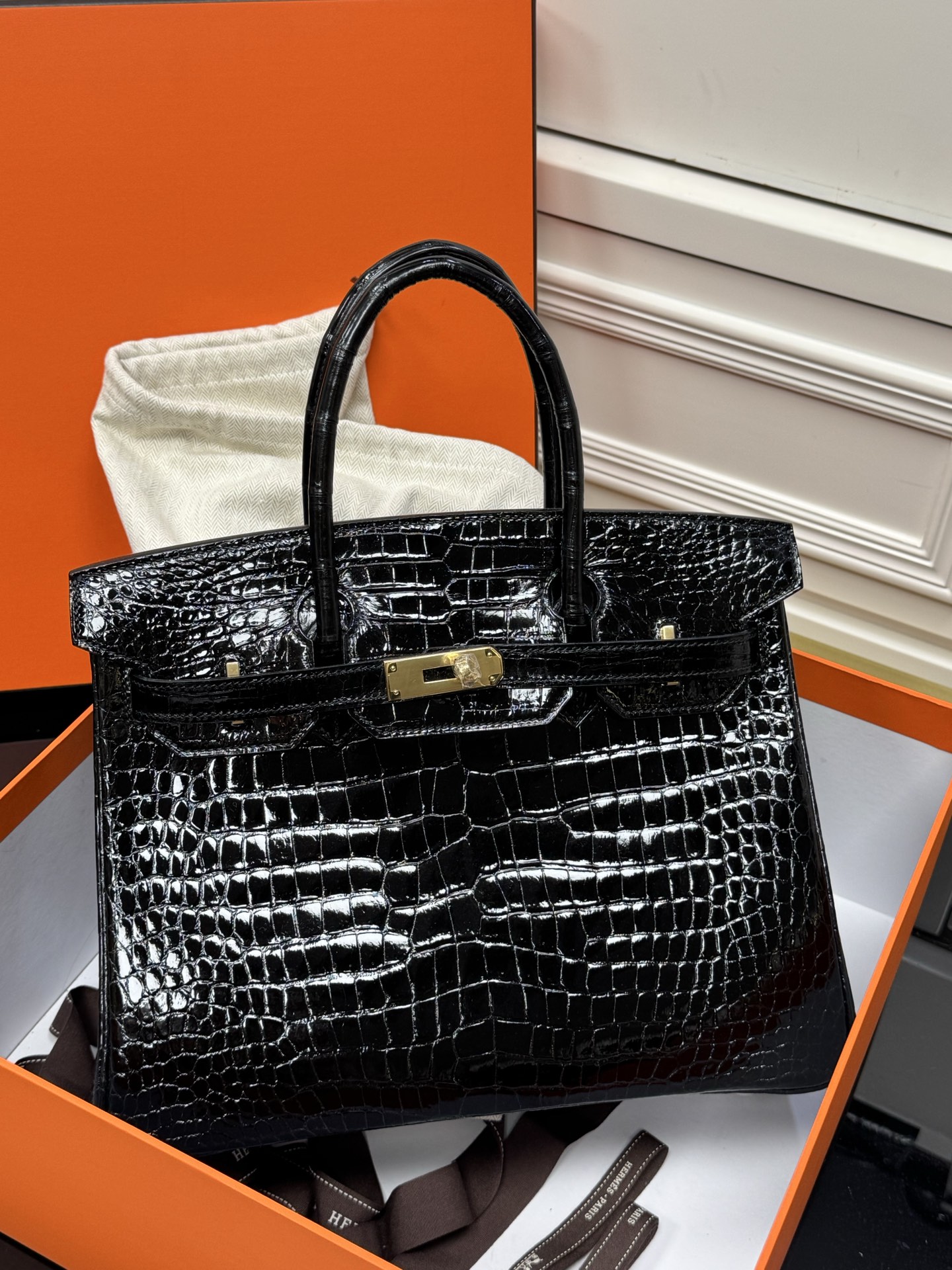 HERMES BIRKIN 30 Porosus Crocodile Leather Birkin Bag Handbag Exotic Leather Custom Style