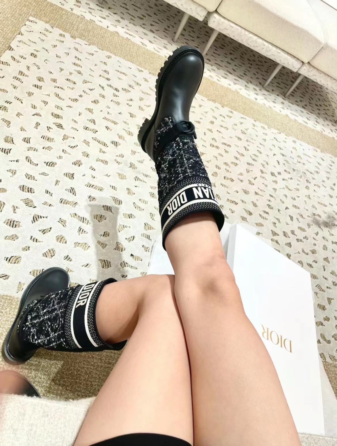 NO:460680,#Photographed tweed on the foot, boots, boots19860909#藤格纹粗花呢上脚图,靴子,boots,Women's Shoes