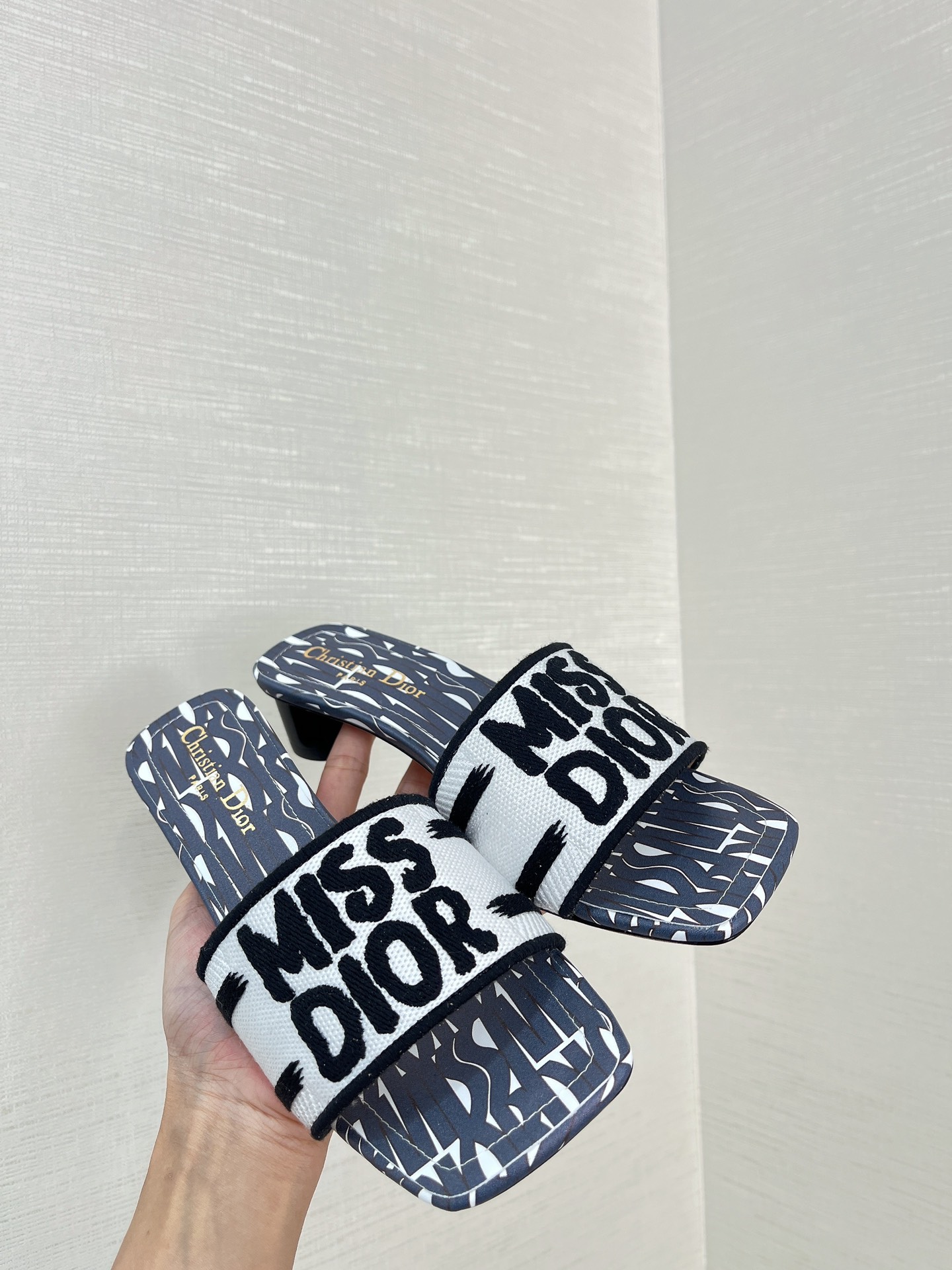 Dior Schwarz Grün Stickerei Baumwolle Fashion Lässig