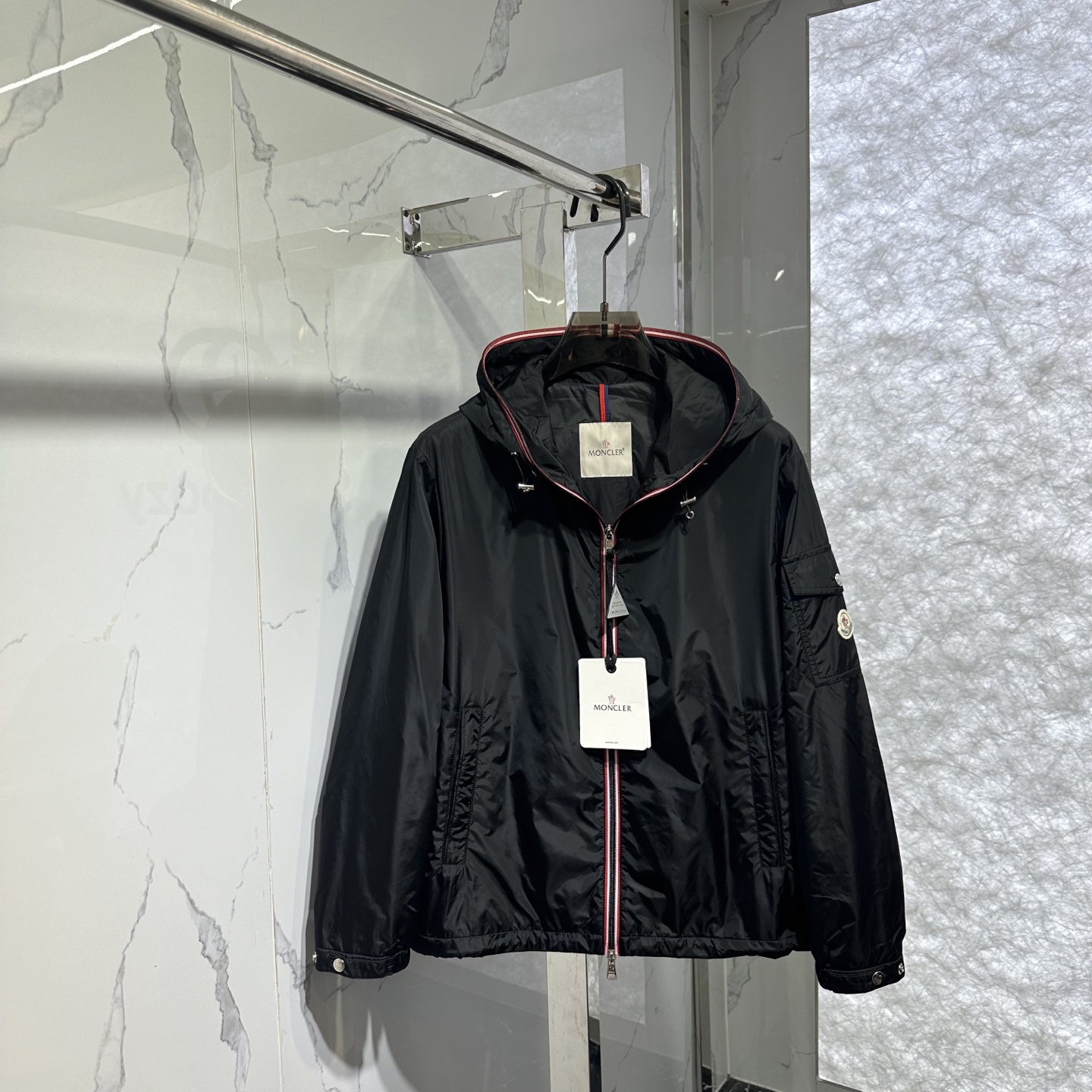 NO:503076,Monc1er 25ss new webbing zipper design thin cotton hooded jacket color black Size 1 2 3 4 5,,jackets & coats,hats,alexander wang19860909Monc1er 25ss新款织带拉链设计 薄棉连帽夹克 颜色黑色 码数1 2 3 4 5,,jackets & coats,hats,alexander wang,Men's clothing
