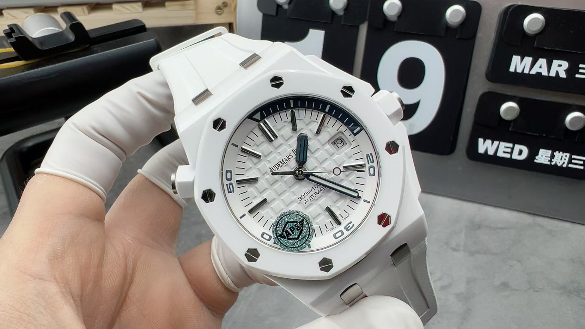 NO:158482,as15707Audemars Royal Oak White Ceramics, audemars19860909as15707爱彼皇家橡树白陶瓷,,audemars,Watch