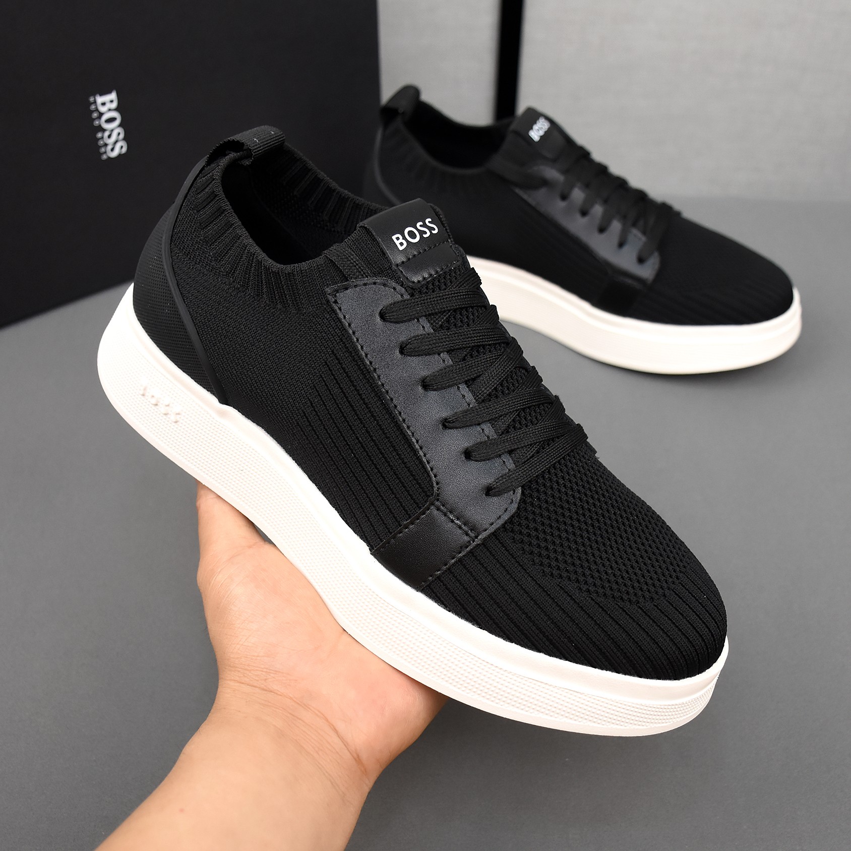 NO:272145,Factory direct purchase [BOSS] breathable summer flying knit sneakers, the whole body is made of flying knit fabric, lightweight foot design, ultra-light foam sole, men's size 38-45,, sneakers19860909工厂直批【BOSS】透气夏季飞织运动鞋,整身采用飞织面料,轻便套脚设计,超轻发泡鞋底,男码38-45,,sneakers,Men's shoes