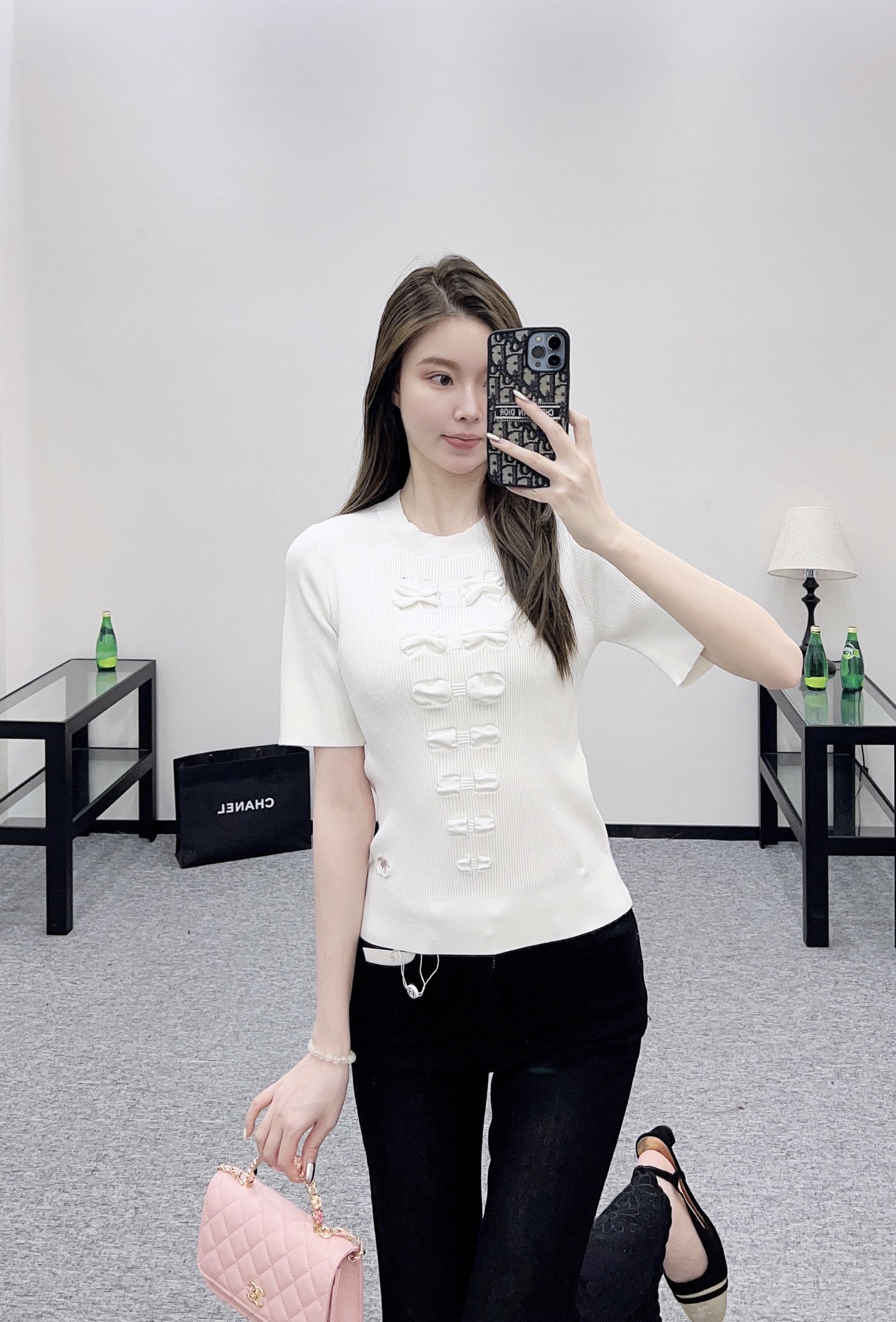 샤넬 여성 슬림핏 크루넥 반팔 티셔츠 레플리카 5974 Chanel Women T Shirt