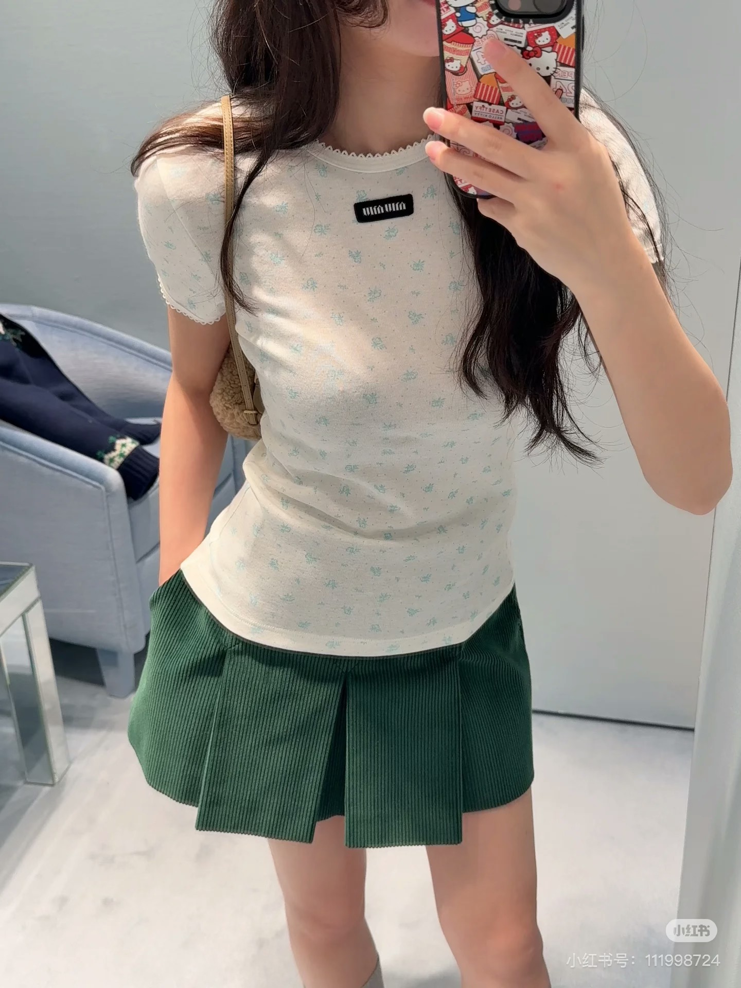 미우미우 여성 플라워 코튼 반팔 티셔츠 레플리카 6018 Miu Miu Women T Shirt