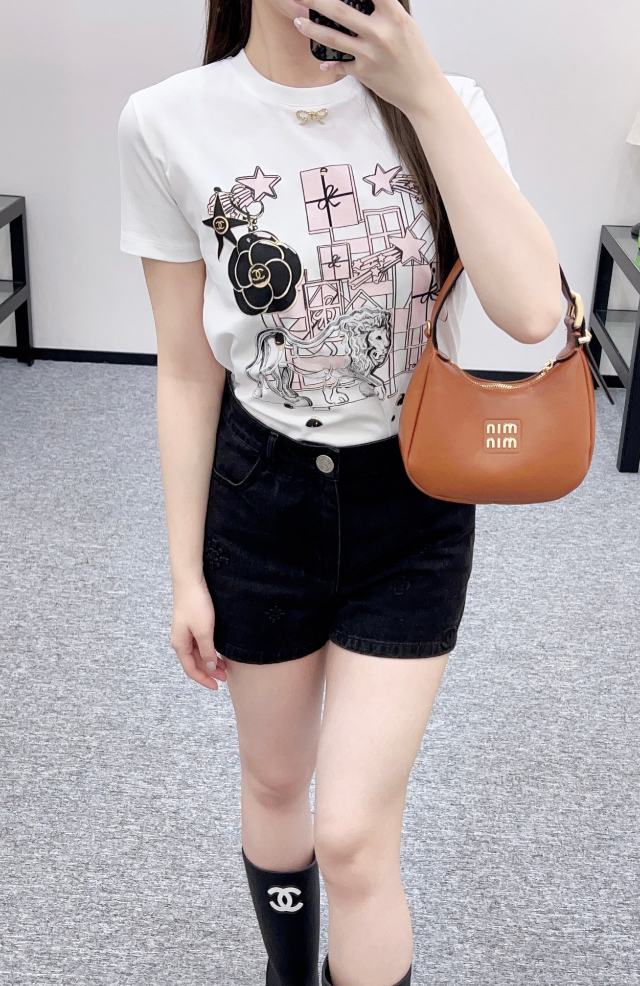 샤넬 여성 까멜리아 코튼 카라 반팔 티셔츠 레플리카 6055 Chanel Women T Shirt