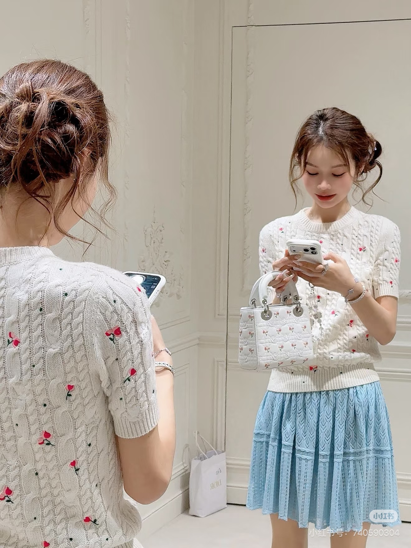 디올 여성 반팔 FW 캐시미어 51408 Dior Women T Shirt