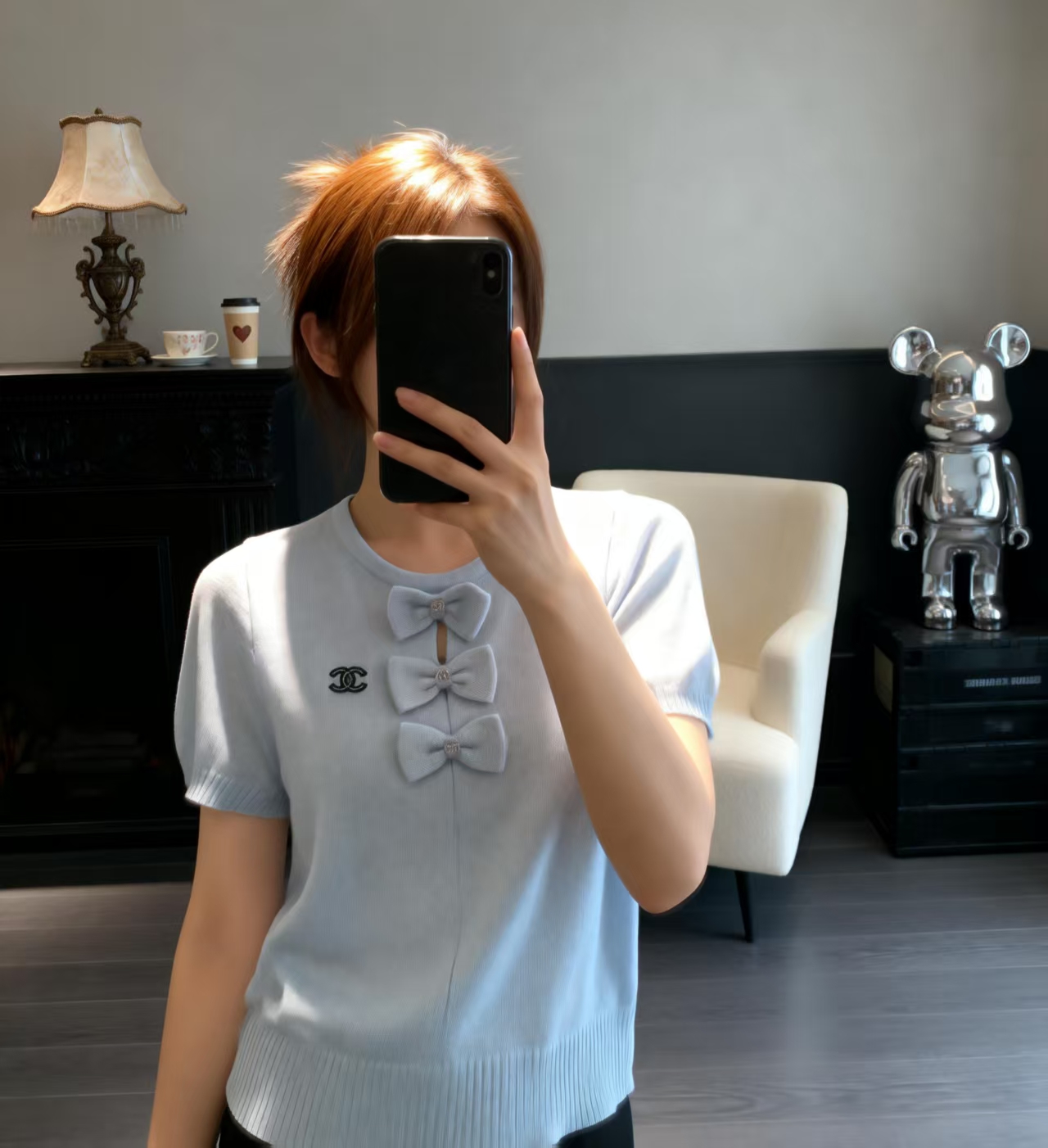 샤넬 여성 2026SS 리본 크루넥 반팔 니트 레플리카 34862 Chanel Women T Shirt