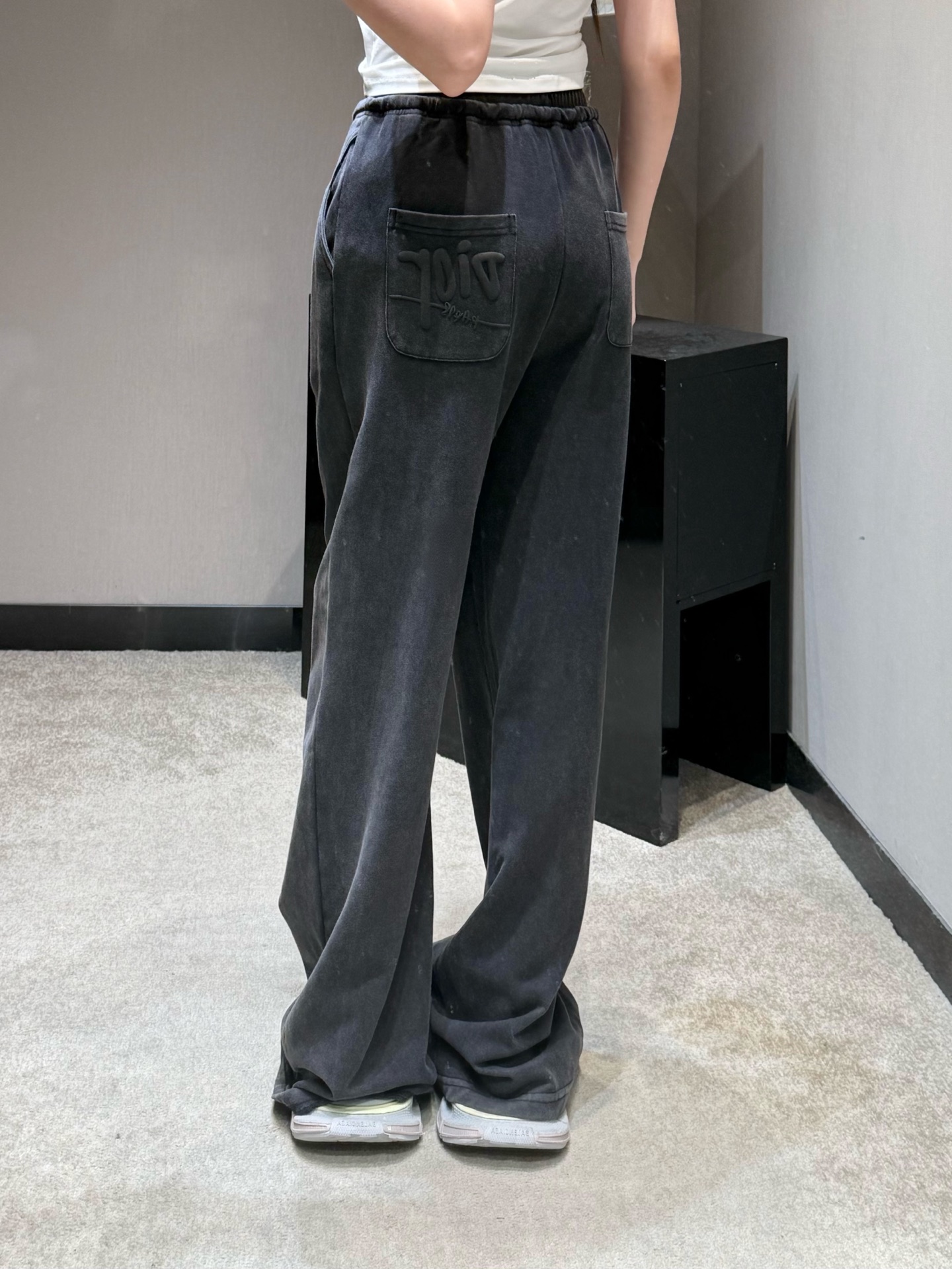 디올 블루 와이드 레그 여성 바지 상세 이미지 2