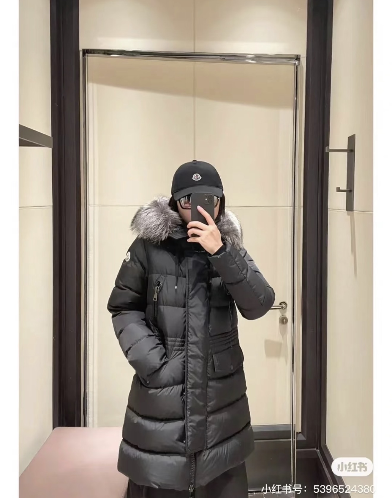 몽클레르 페이크 퍼 카라 중기장 여성 패딩 재킷 202703