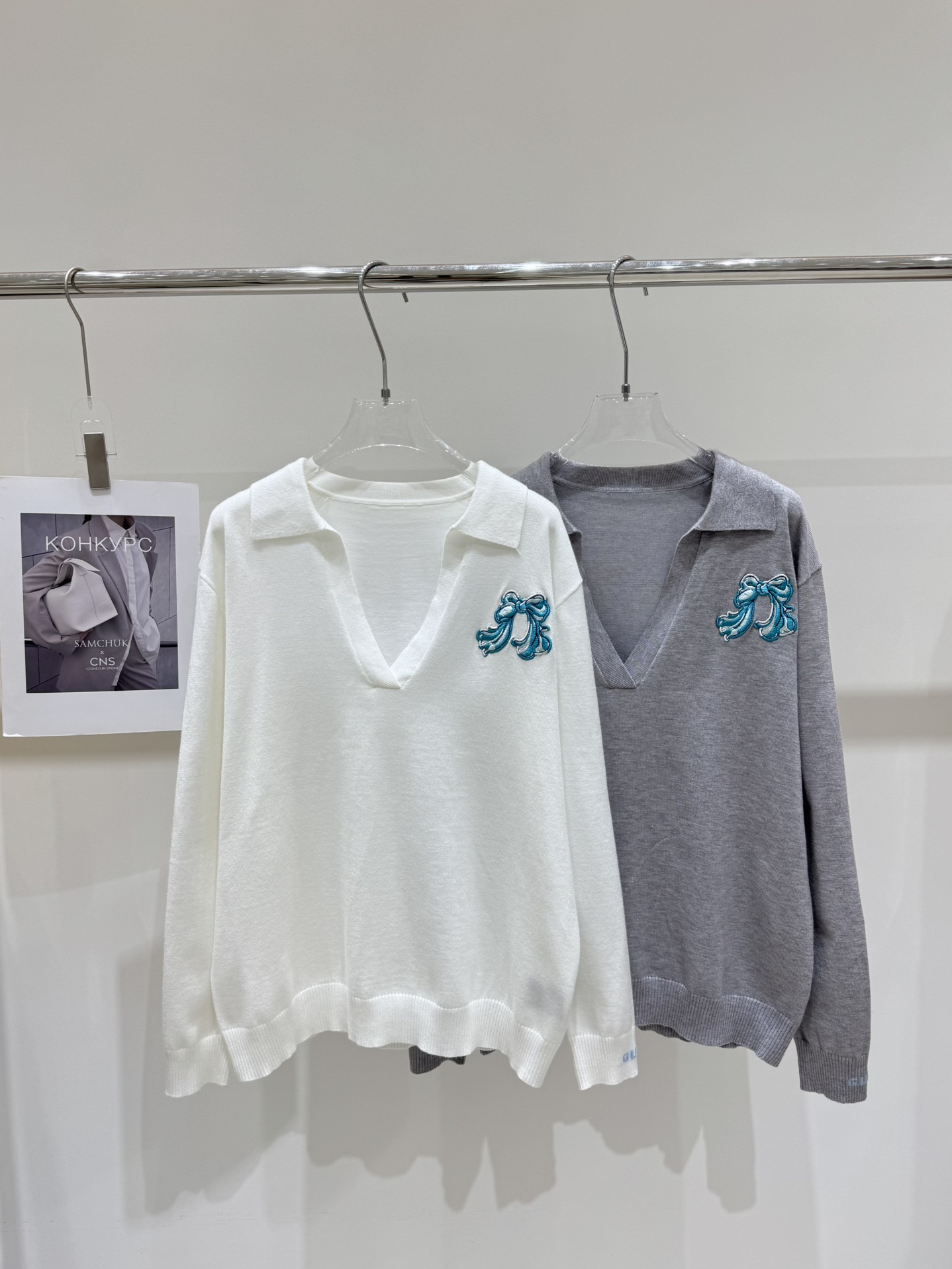 NO:454483,Real photos New GUCC* butterfly patched lapel sweater, gucci, alexander wang19860909实拍图 新款GUCC*蝴蝶贴饰翻领针织衫,,gucci,alexander wang,Women's clothing