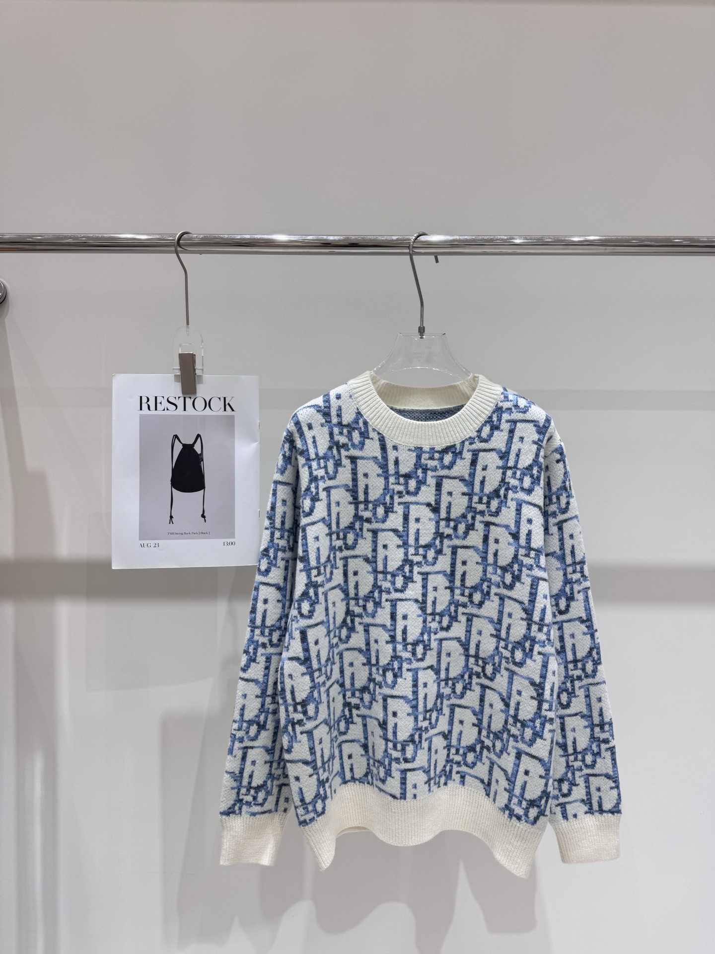 NO:495643,Real photos New DIO* letters presbyterian full print logo sweater jacquard round neck pullover knit sweater, dior, sweaters, alexander wang19860909实拍图 新款DIO*字母老花满印logo毛衣提花圆领套头针织衫男女同款,,dior,sweaters,alexander wang,Women's clothing