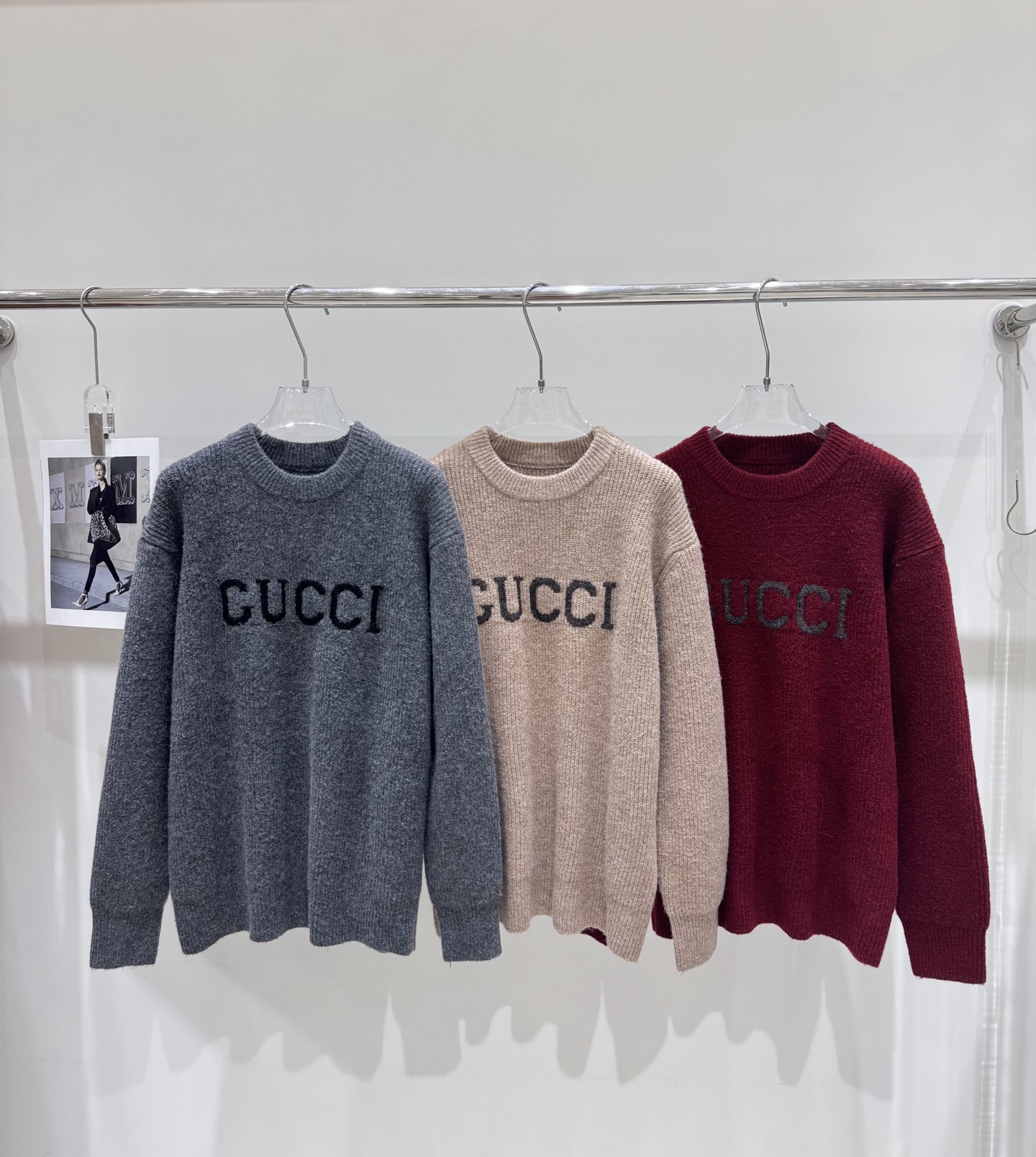NO:508297,Real photos of new GUCC* letter embroidered rib knitted long sleeves, gucci, alexander wang19860909实拍图新款GUCC*字母刺绣罗纹针织长袖,,gucci,alexander wang,Women's clothing