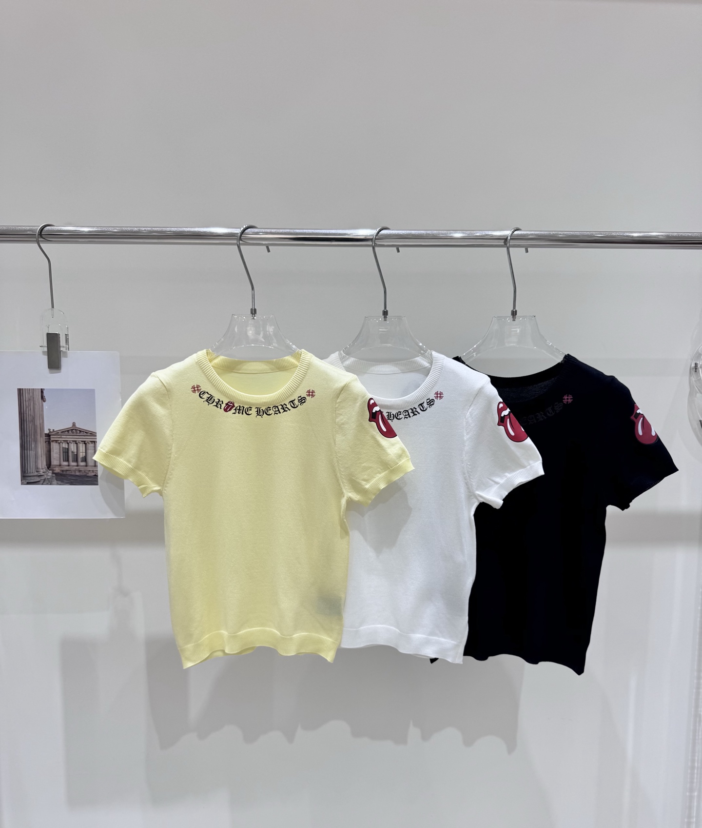 NO:758924,Actual pictures of the new Chrome Heart*Chrome heart Sanskrit letter lips printed knitted short-sleeve,,chrome hearts,chrome hearts,T-shirt,19860909实拍图新款Chrome Heart*克罗心梵文字母嘴唇印花针织短袖,,chrome hearts,chrome hearts,T-shirt,,Women's clothing