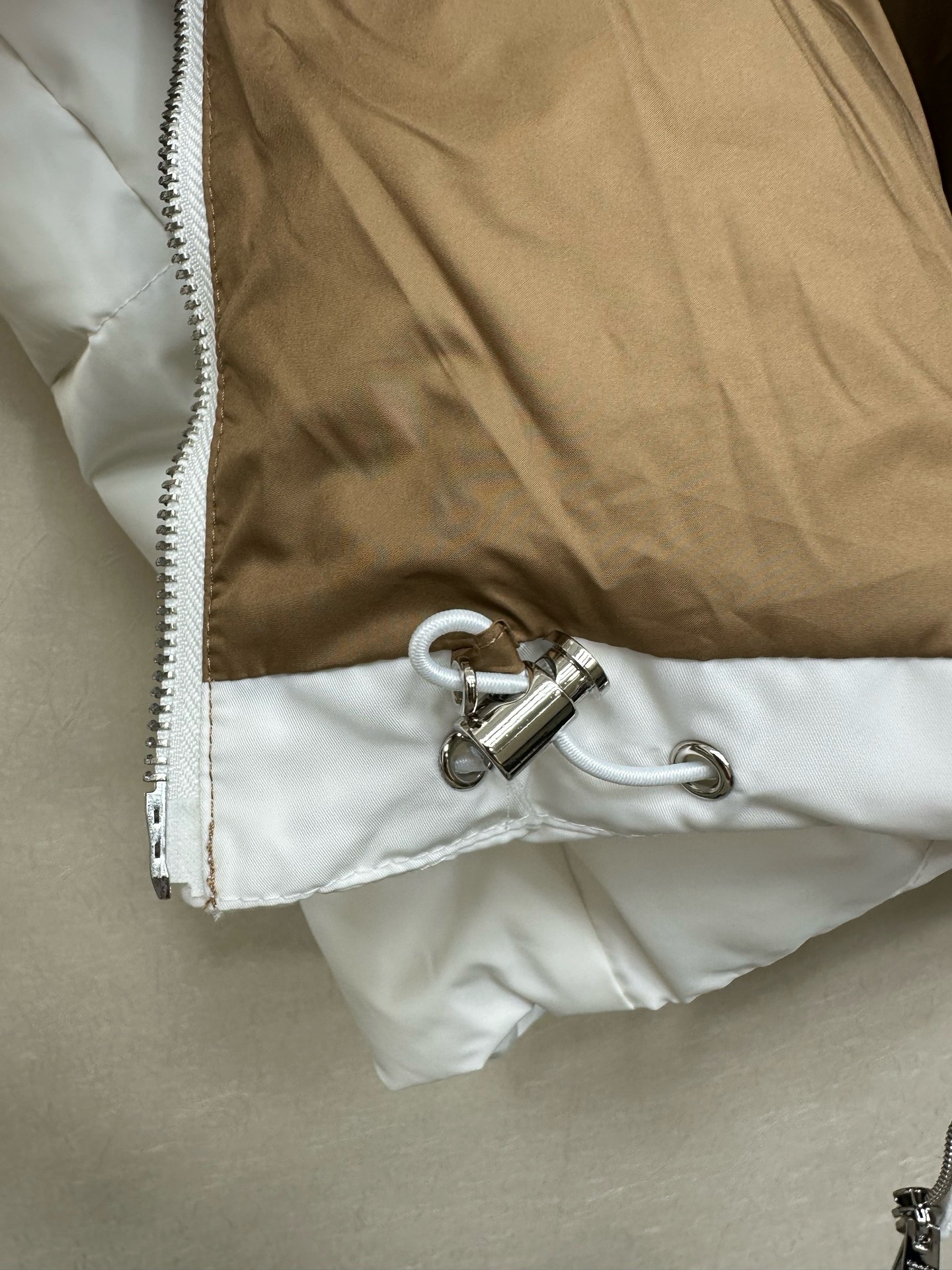 Prada White Belted Puffer Coat